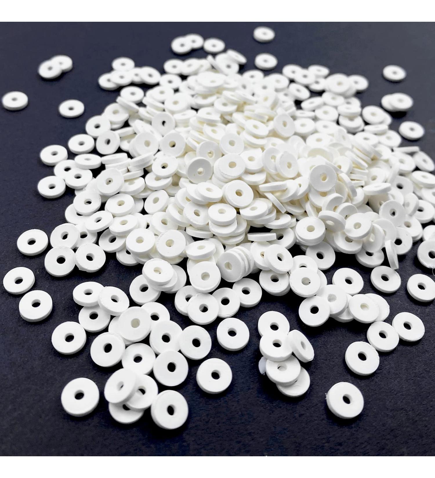 2000pcs White 6mm Heishi Vinyl Polymer Clay Beads for DIY Bracelet, Necklace, Earring Crafts - Buy Online on GoSupps.com