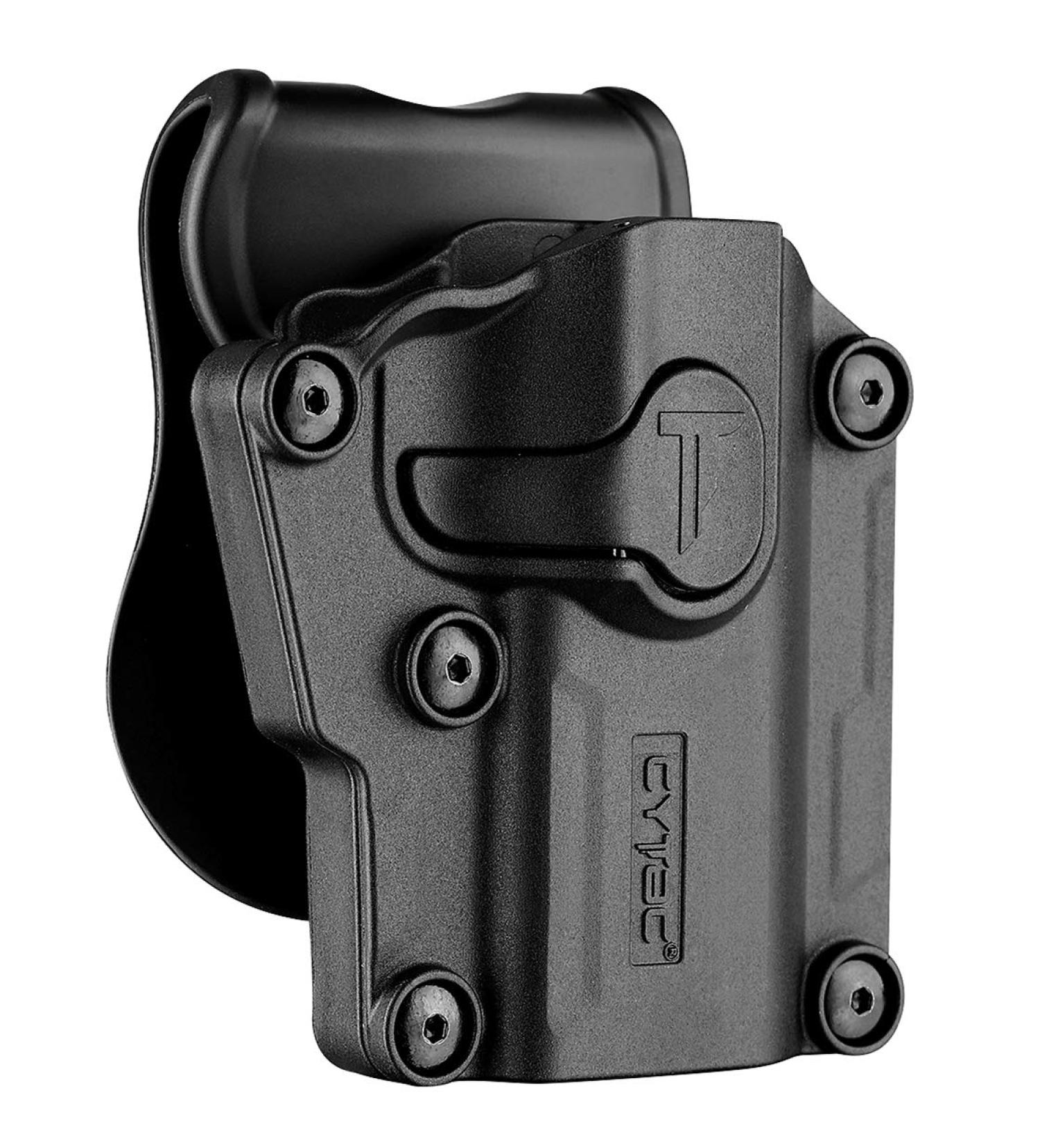 Universal OWB Holster | Compact to Full Size Pistols | Custom Size | Index Finger Release | Adjustable Cant | Autolock | Outside Waistband | Matte Black Finish | Left/Right Handed Option - Buy Online on GoSupps.com