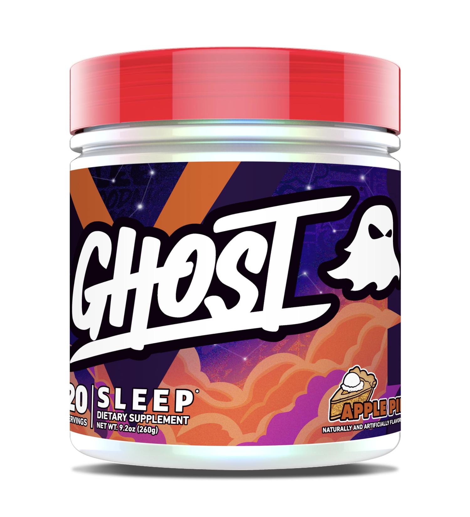 GHOST Sleep Dietary Supplement Apple Pie - Recovery & Rest with Premium Ingredients Including Melatonin Colostrum & Ashwagandha - Supports Sleep Quality - Gluten-Free & Sugar-Free - Buy Online on GoSupps.com