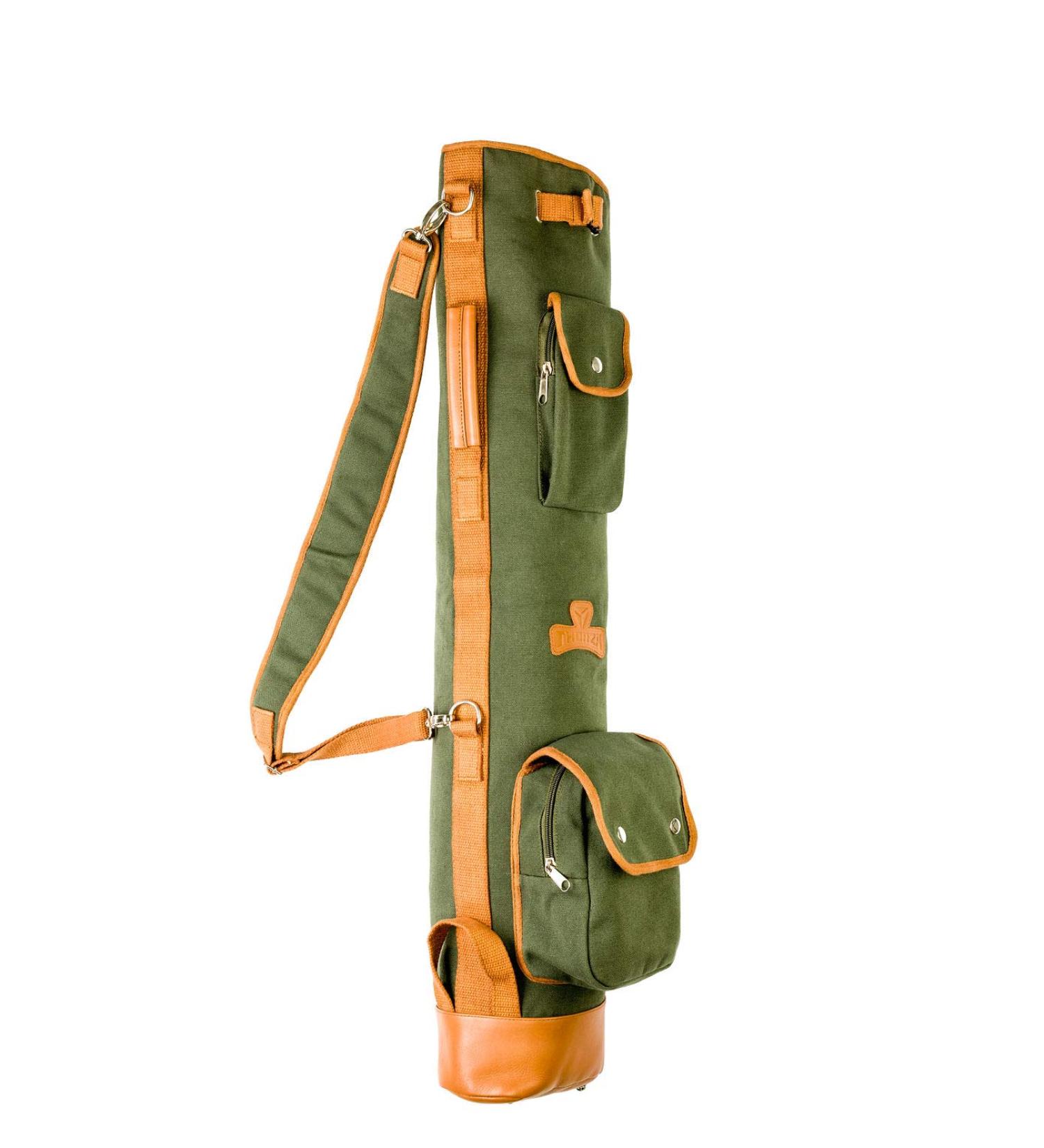 Thorza Sunday Golf Bag - Vintage Canvas & Leather for Men and Women | Lightweight Carry Bag with Zippered Pockets for 18 Holes | Stores Balls, Tees, Clubs | Compact, No Stand Stick - Buy Online on GoSupps.com