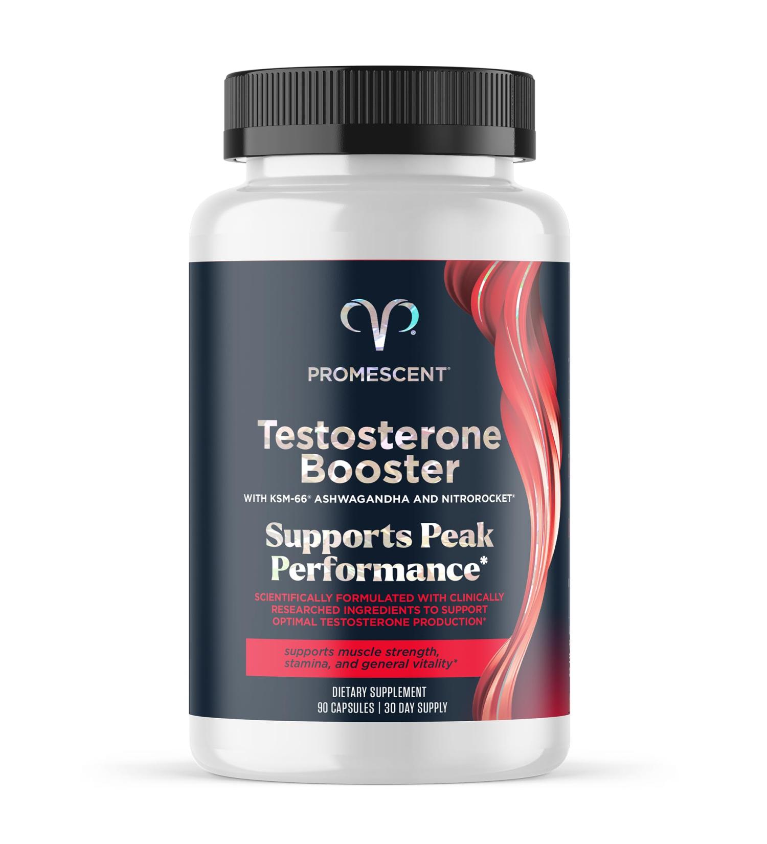 Promescent Testosterone Booster for Men - KSM-66 Ashwagandha Horny Goat Weed Fenugreek & Tribulus - Premium Stamina & Endurance Supplement - 90 Capsules - Buy Online on GoSupps.com