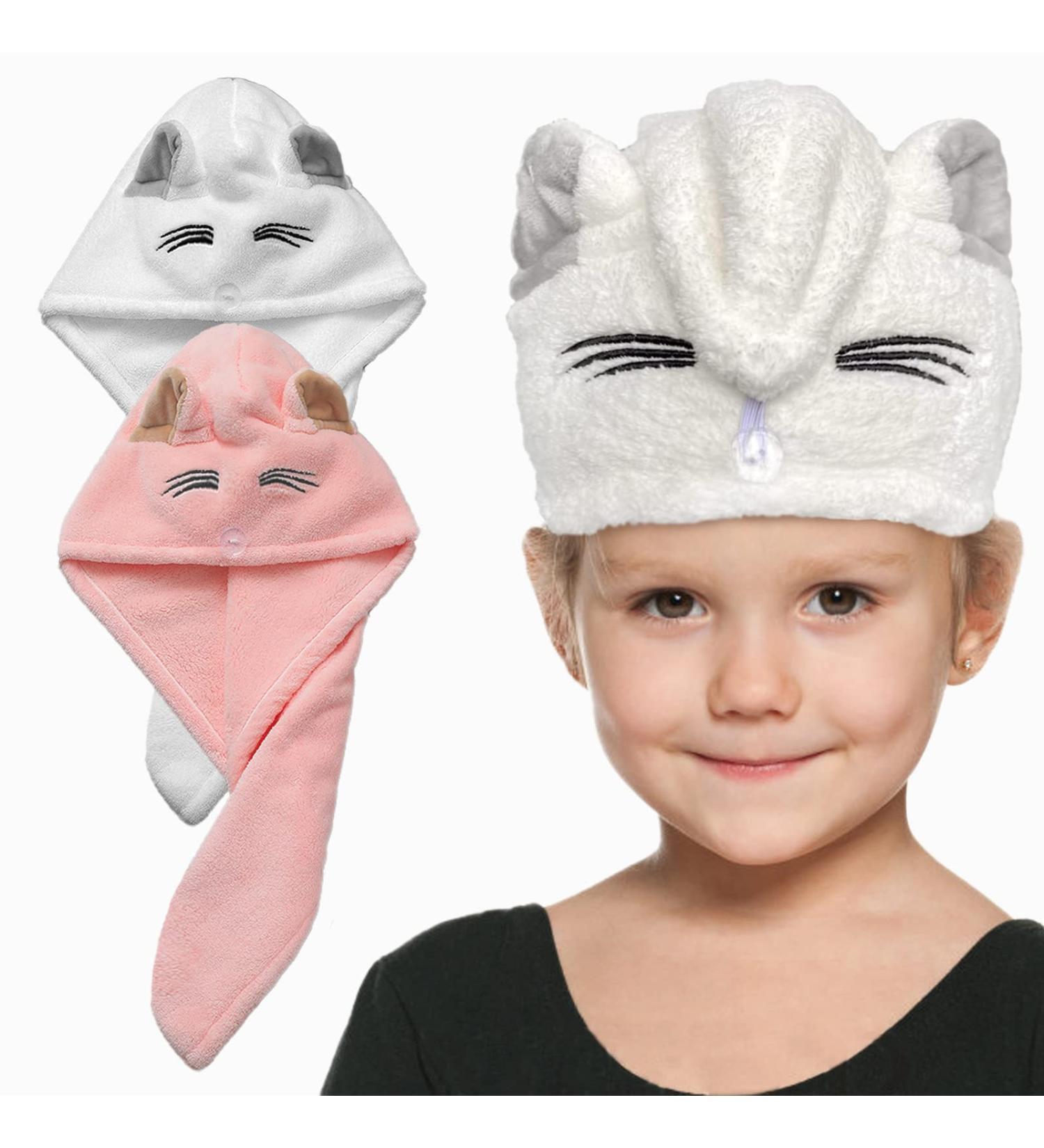 Microfiber Hair Towel for Kids & Women - Quick Dry Super Absorbent Head Turban - 2 Pack - Buy Online on GoSupps.com