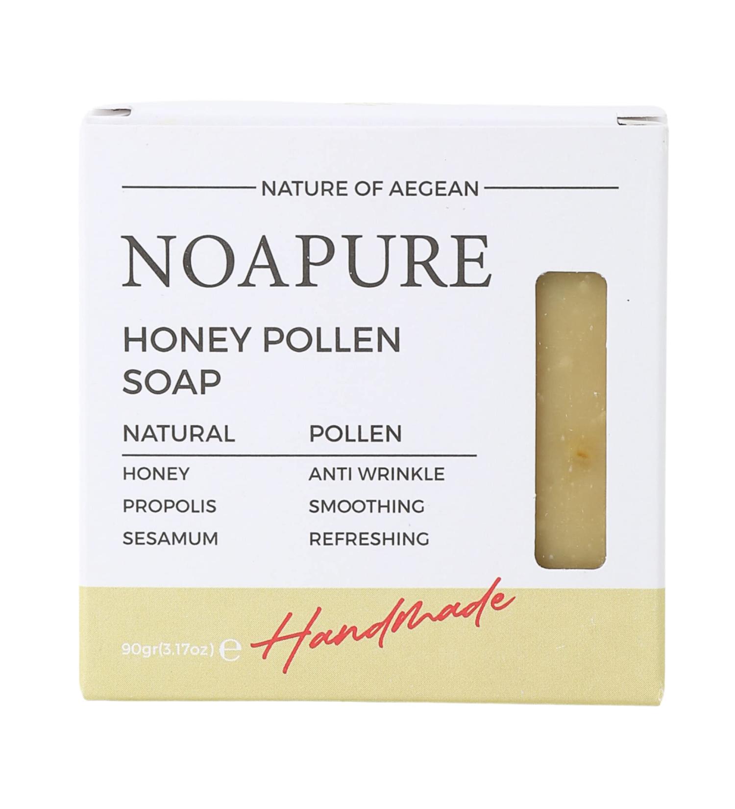 NOA PURE Natural Honey Pollen Bar Soap - Vegan Cold Pressed Moisturizing Soap with Essential Oils for Face Hand & Body - All Natural Ingredients - Buy Online on GoSupps.com