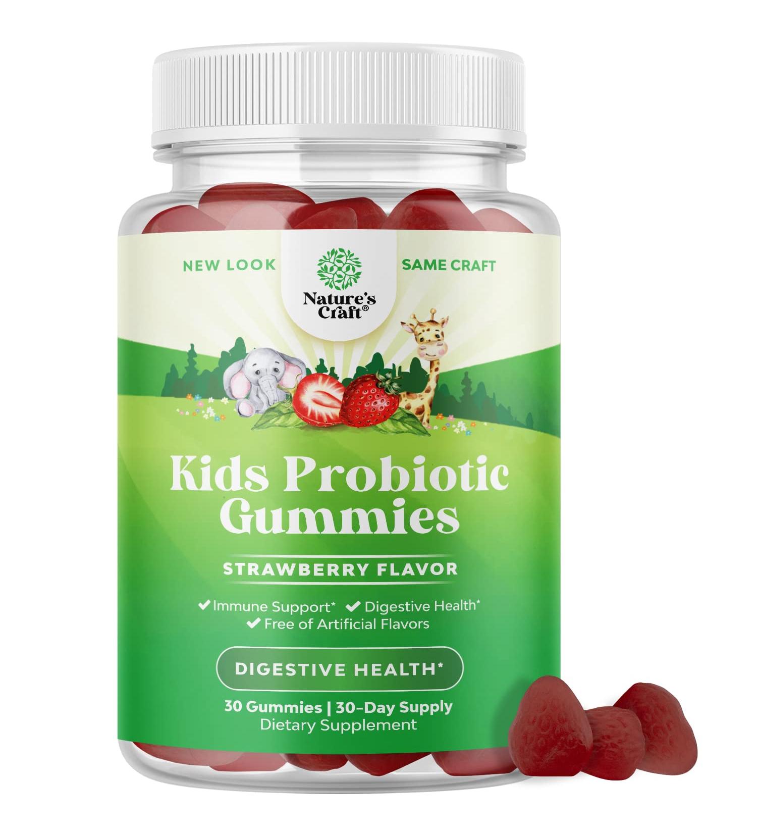 Kids Probiotic Gummies with Bacillus Subtilis - Immune Booster, Colon Detox, Digestive Health - Constipation Relief - Kids Vitamins Gummy - Buy Online on GoSupps.com