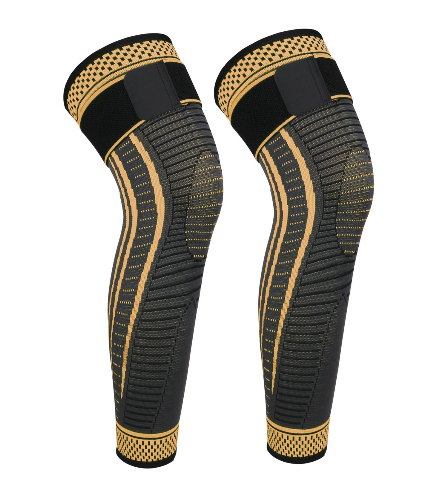 Shop Long Copper Knee Braces for Full Leg Support | Compression Sleeves for ACJ PCL Meniscus Tear & Arthritis - X-Large Size - Buy Online on GoSupps.com