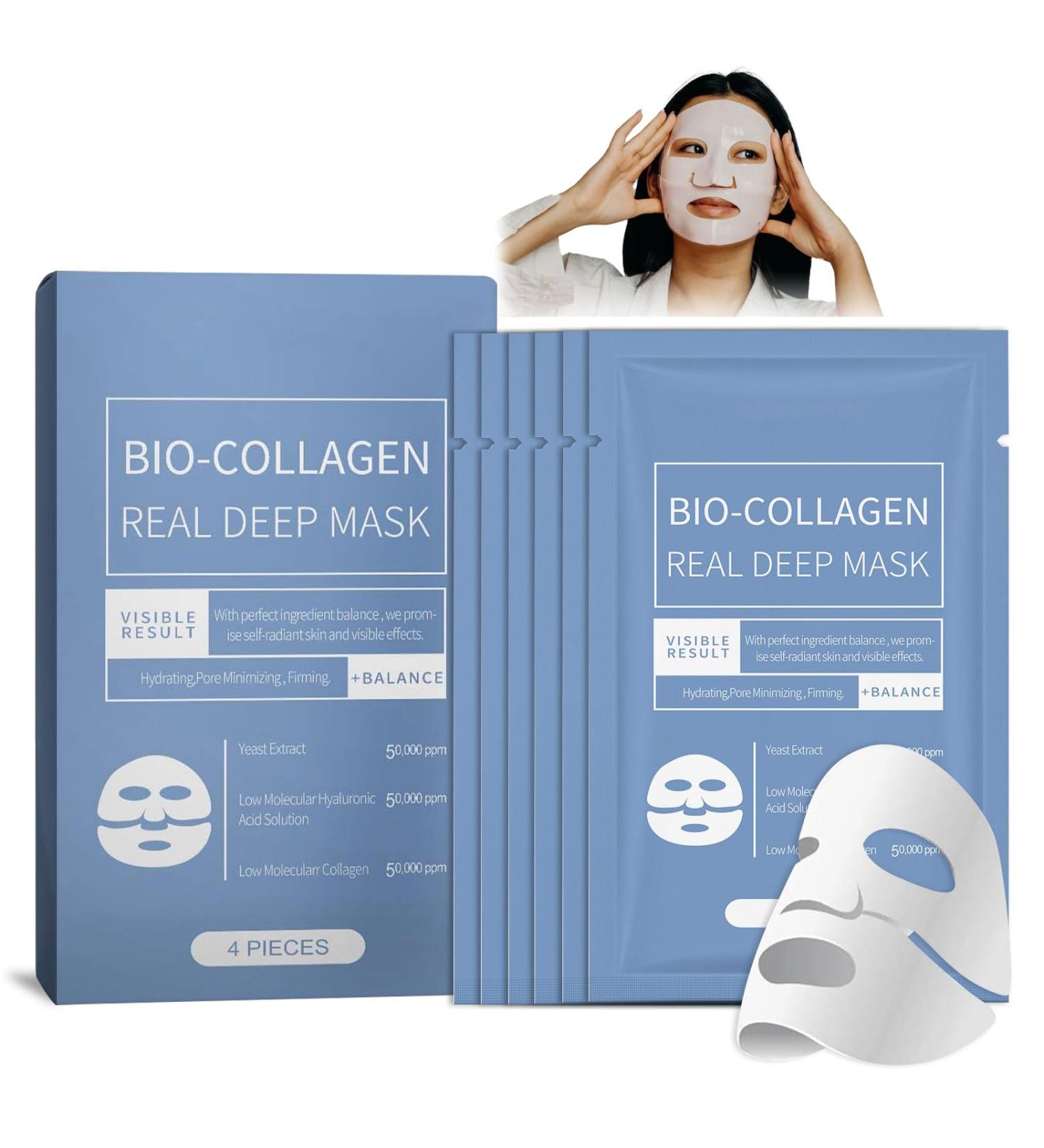 Korean Organic Collagen Real Deep Mask | Anti-Wrinkle Lifting Overnight Sheet Mask with Hydrolyzed Collagen - Shop Internationally! - Buy Online on GoSupps.com