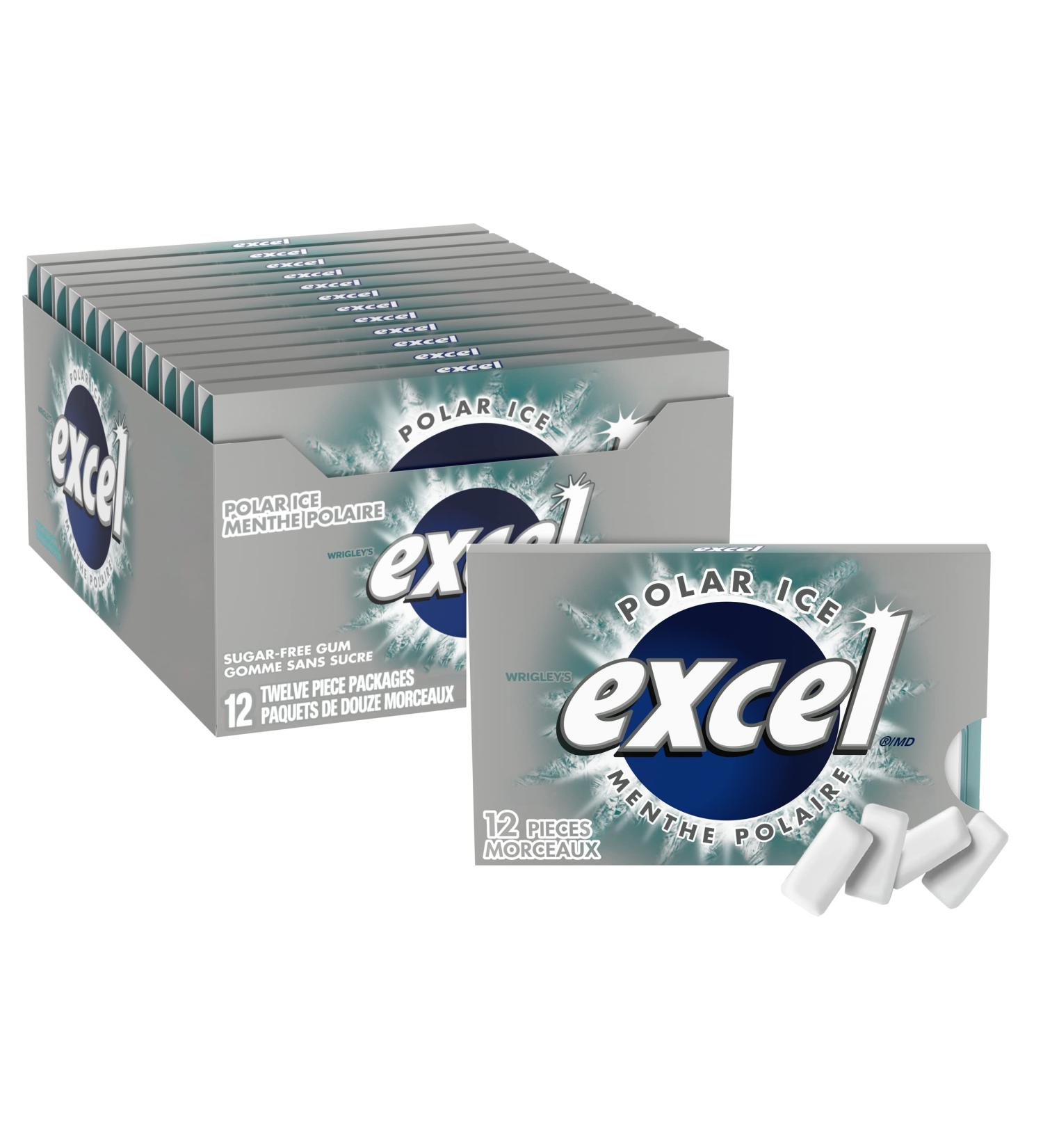 EXCEL Polar Ice Flavoured Sugar Free Chewing Gum 12 Pieces 12 Packs - Buy Online on GoSupps.com