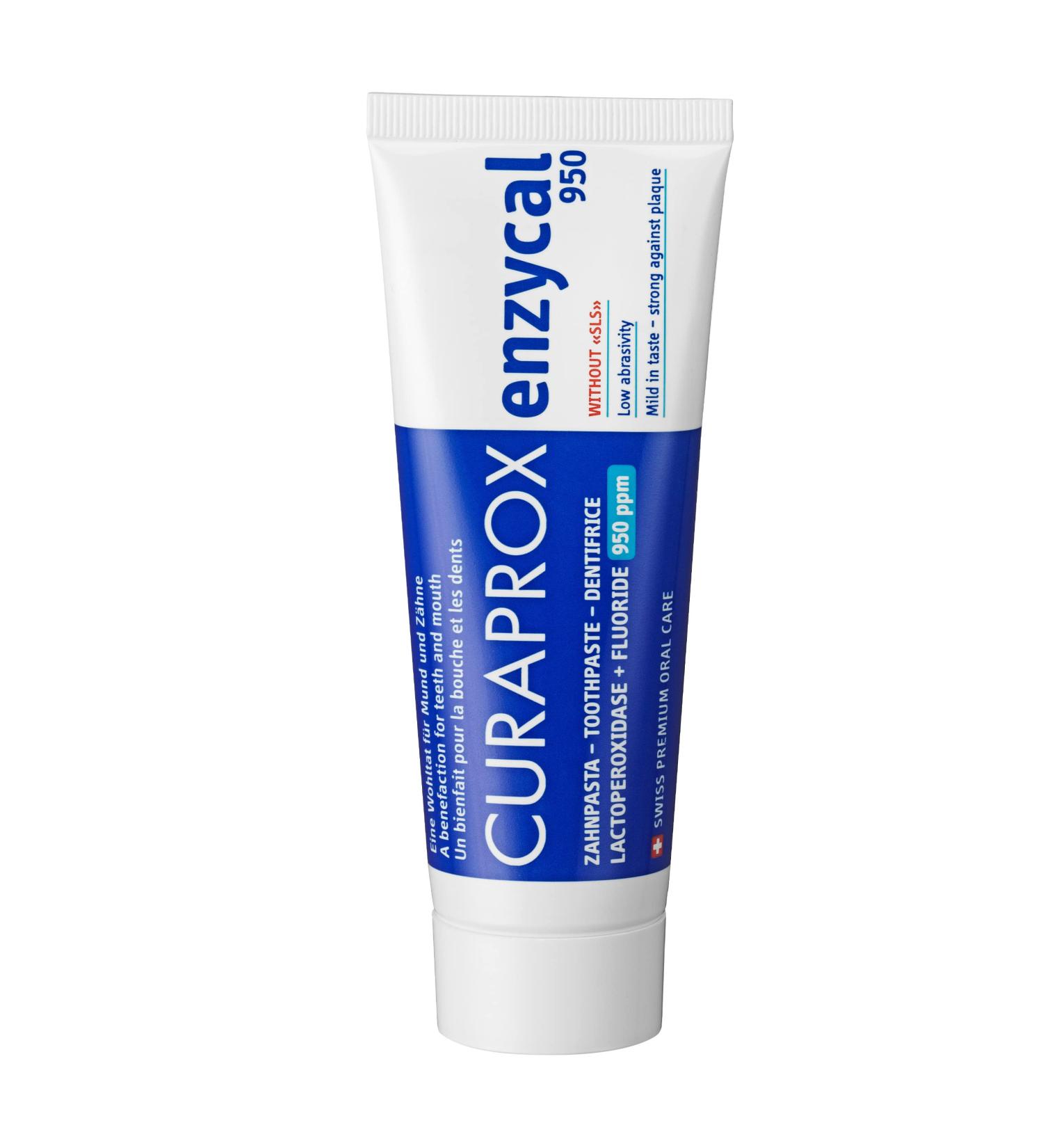 Curaprox Enzycal 950 PPM 75ml Toothpaste - Superior Enzyme Formula for Ultimate Oral Health - Buy Online on GoSupps.com