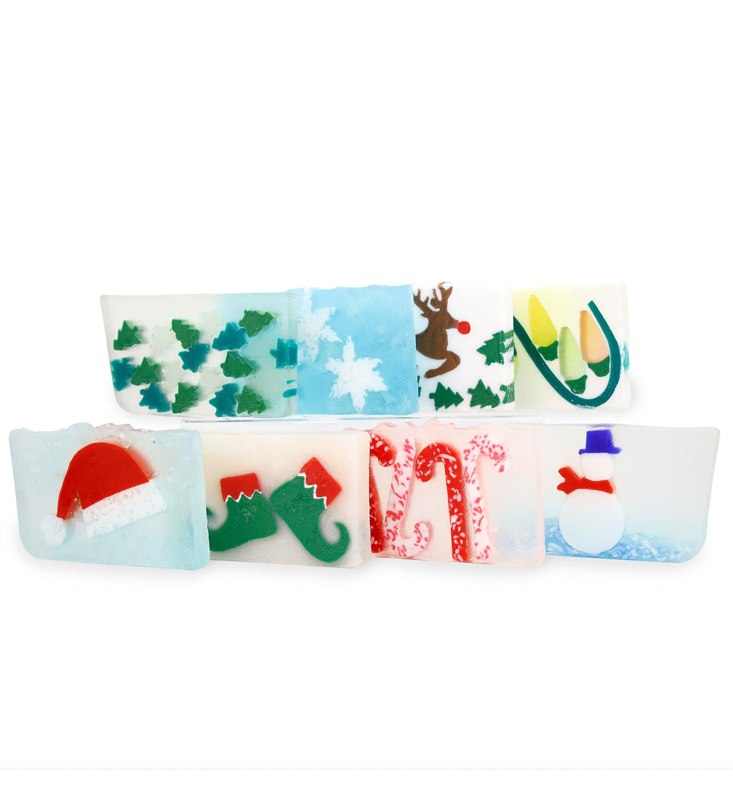 Primal Elements Holiday Soap Bar Bundle | Glycerin Moisturizing Soaps for Hands Face & Body | Perfect Gift & Stocking Stuffer | 8-Pack Variety - Buy Online on GoSupps.com