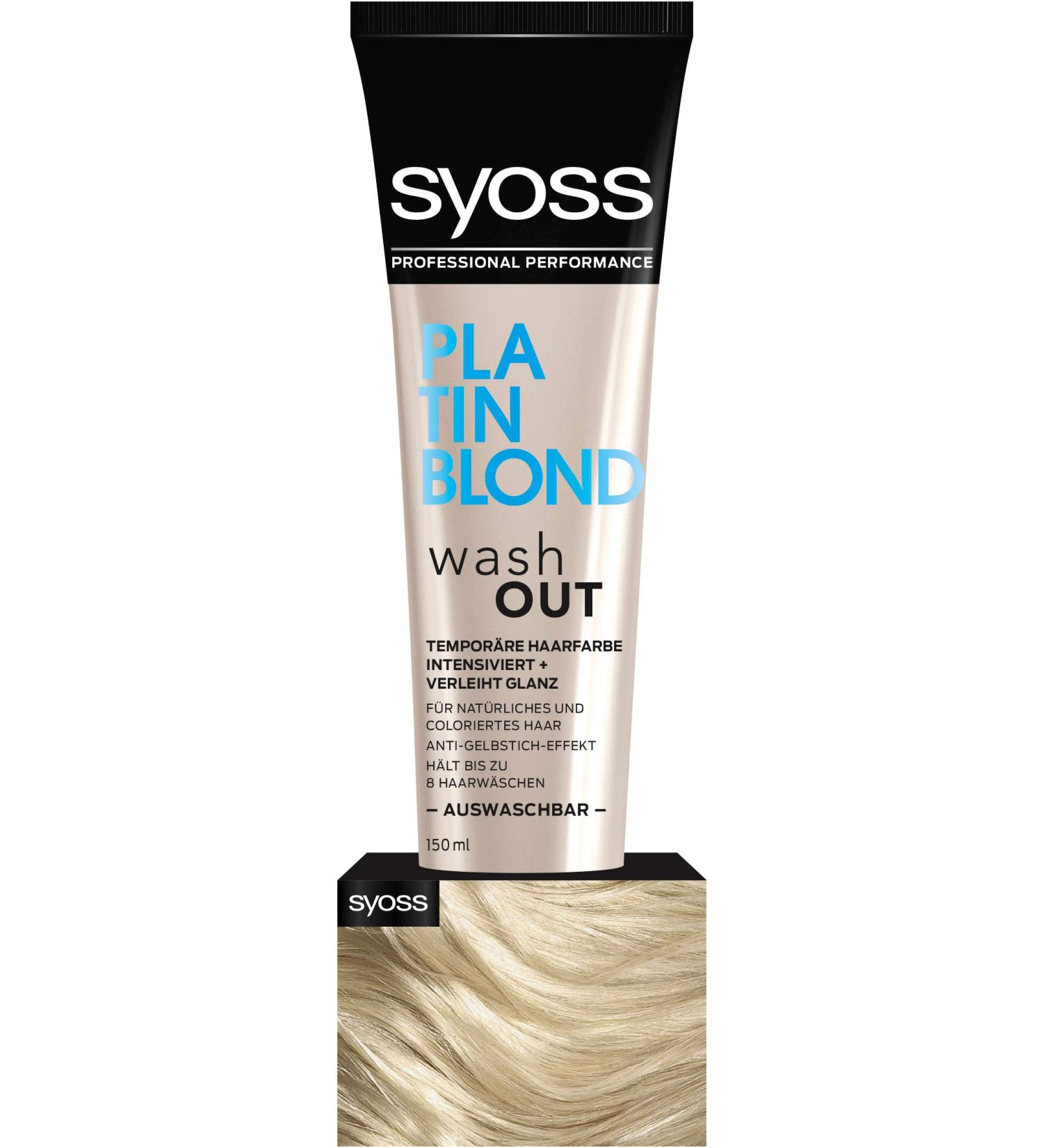 Syoss Wash Out Temporary Hair Color Platinum Blond - 150 ml | Revive Colors & Hold for Up to 8 Washes - International Shipping Available - Buy Online on GoSupps.com