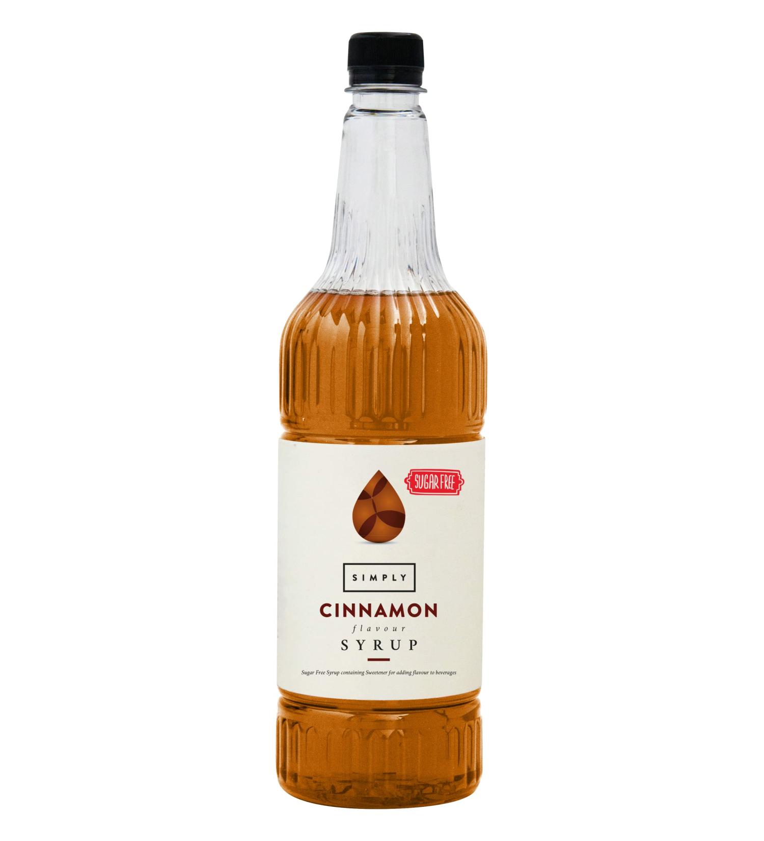 Simply Sugar Free Cinnamon Syrup - Vegan, Nut-Free, Low Calorie Flavouring for Coffee, Cocktails & Baking (1 Litre) - Buy Online on GoSupps.com