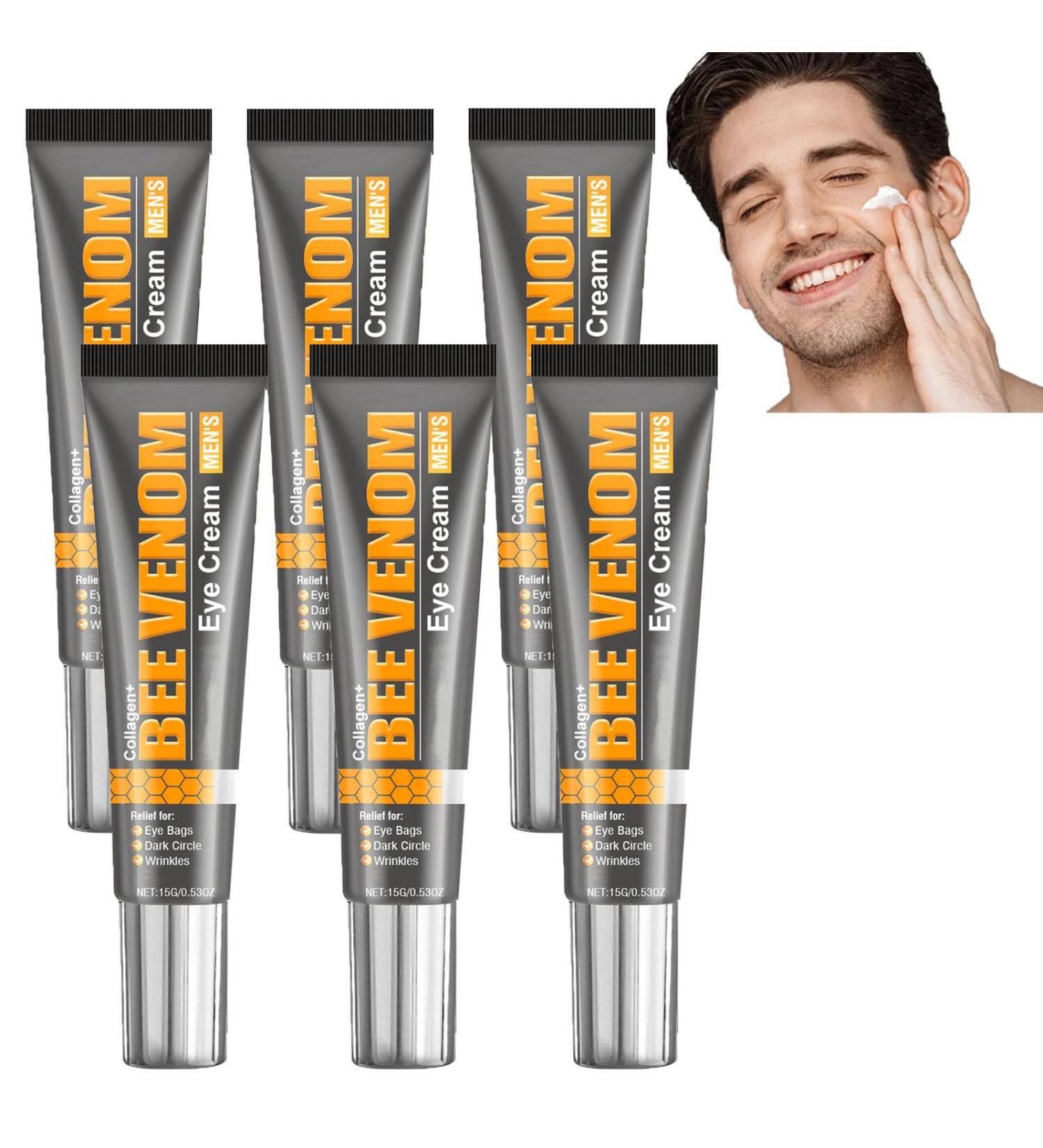  homomdy Set of 6 Bee Venom Eye Creams for Men - Anti-Wrinkle Cream - Improves Dark Circles - Anti-Aging Eye Contour Cream for Men - Reduces Puffiness and Under-Eye Bags - Buy Online on GoSupps.com