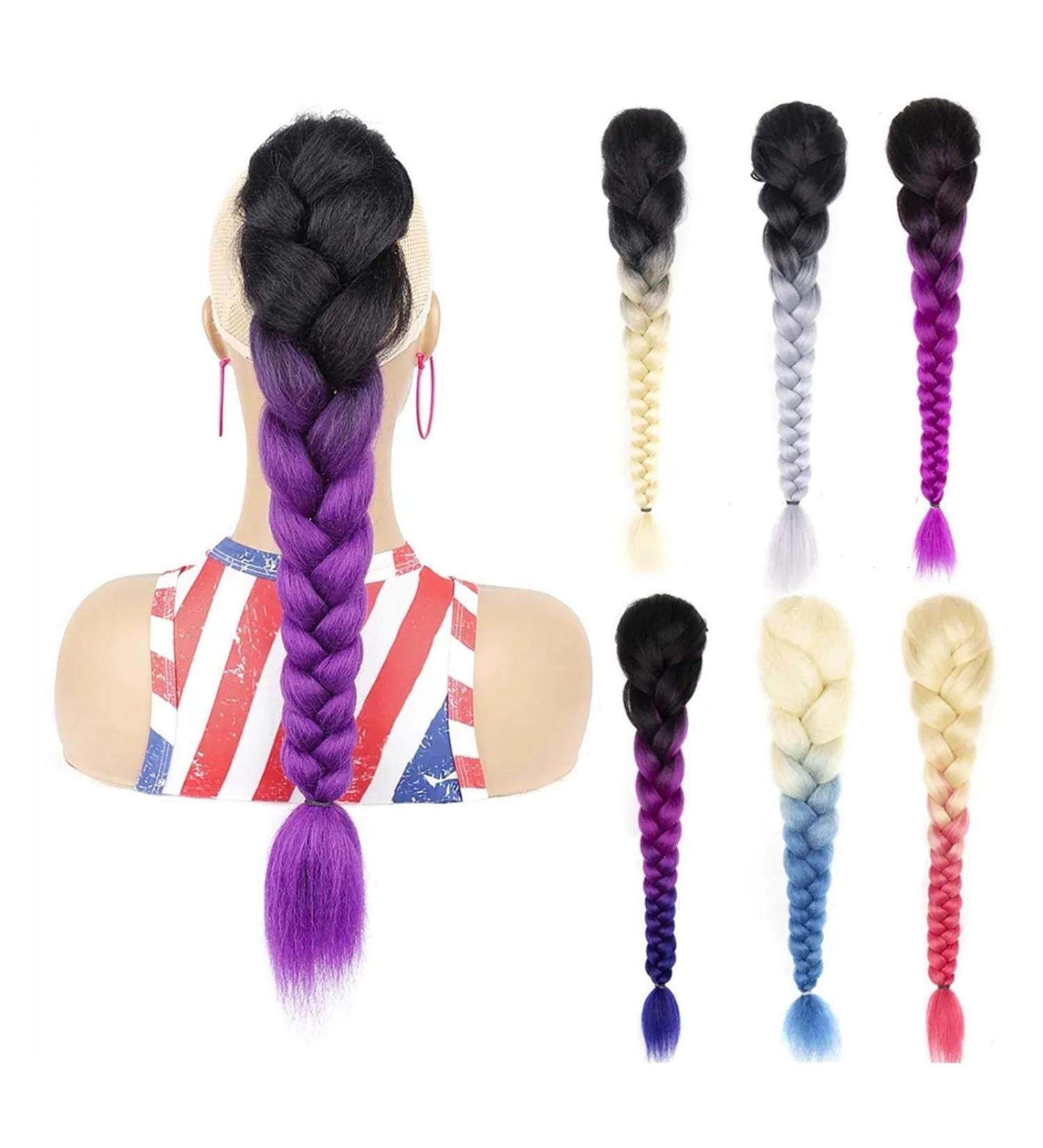 24 Inch Long Braided Ponytail Extension Colorful Drawstring Fishbone Braid Ponytail Hairpiece Clip In Synthetic Braided Ponytail Extension for Women (Color : 30 Size : 24inch) 24inch 30 - Buy Online on GoSupps.com