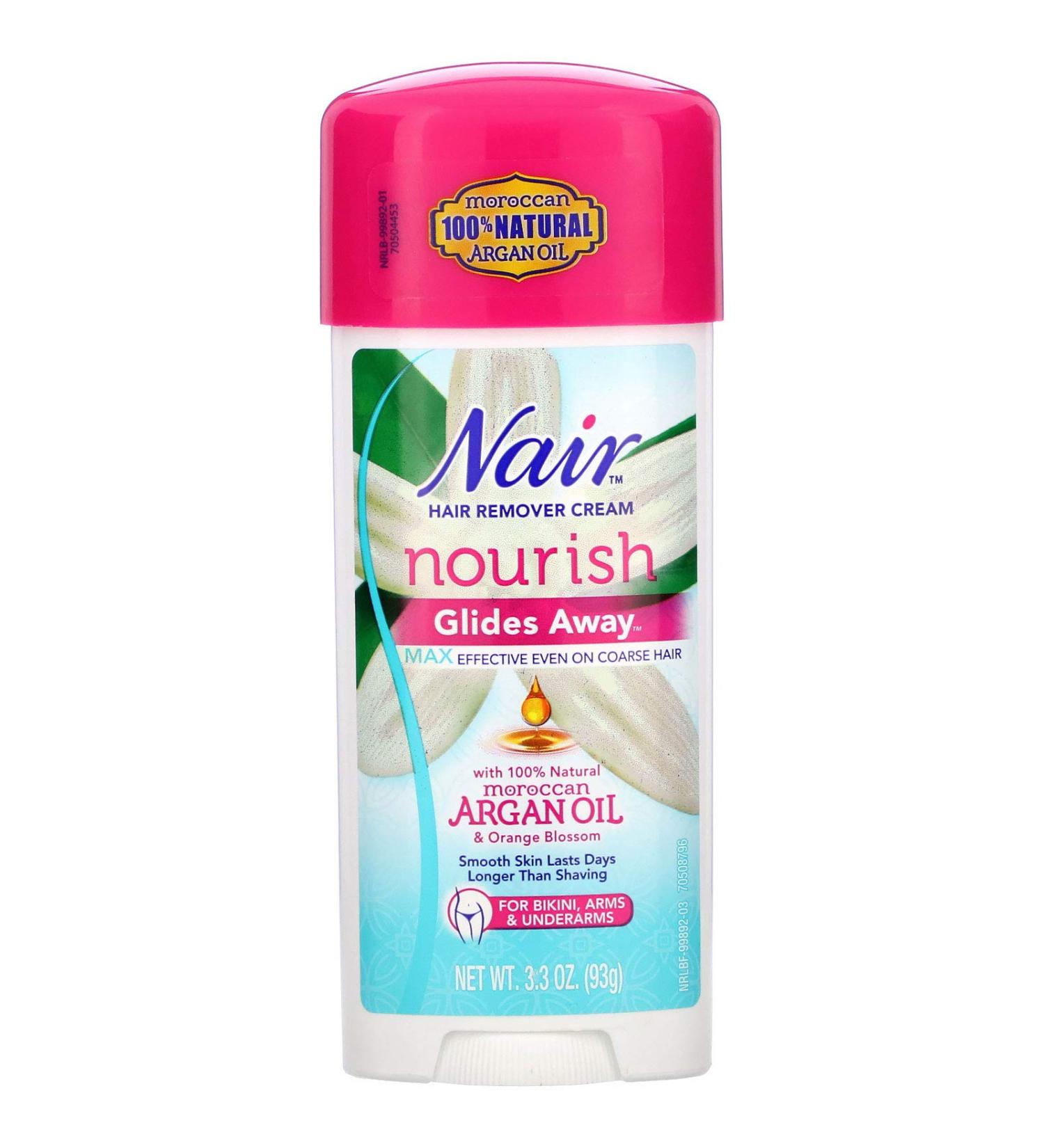 Nair Hair Remover Glides Away Nourish With Argan Oil 3.3 Ounce (97ml) (2 Pack)