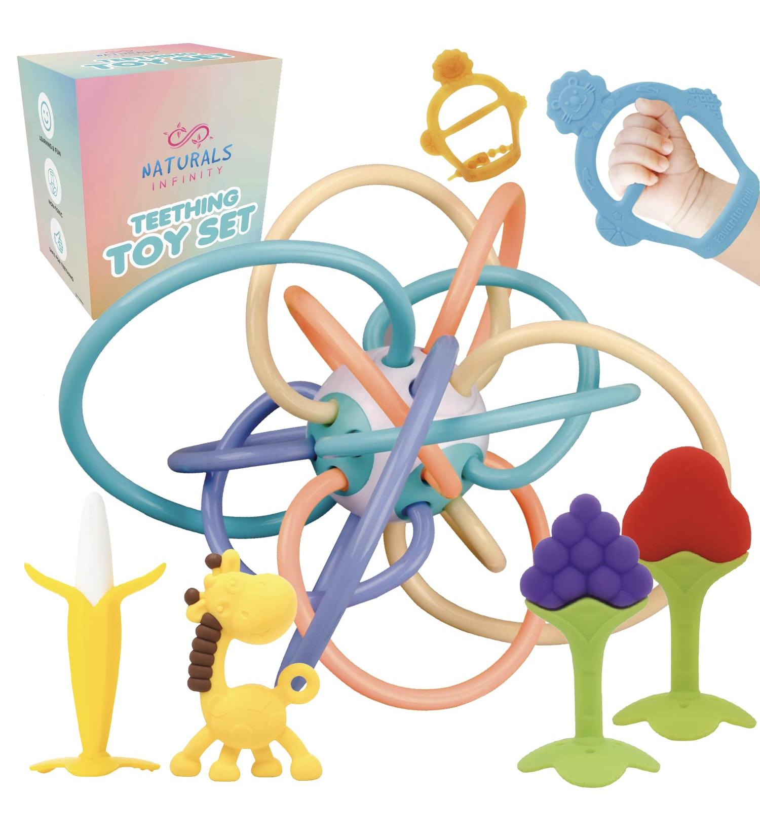 7-Piece Teething Toys Set for Babies 0-12 Months | Baby Teething Relief | Teethers for Babies - Buy Online on GoSupps.com