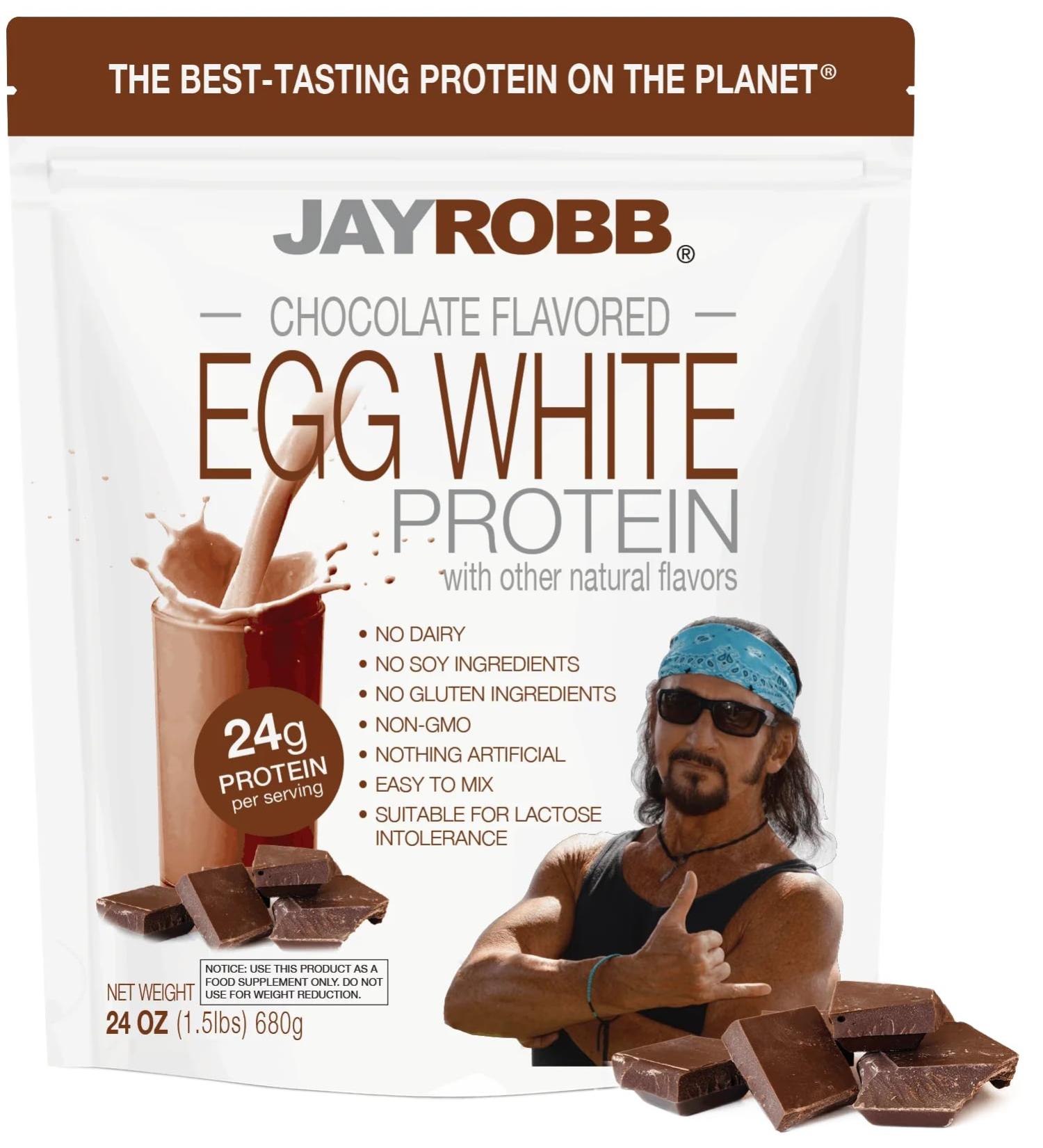 JAYROBB Chocolate Egg White Protein 24 oz 1.5 Pound Bag Chocolate 1.5 Pound (Pack of 1) - Buy Online on GoSupps.com