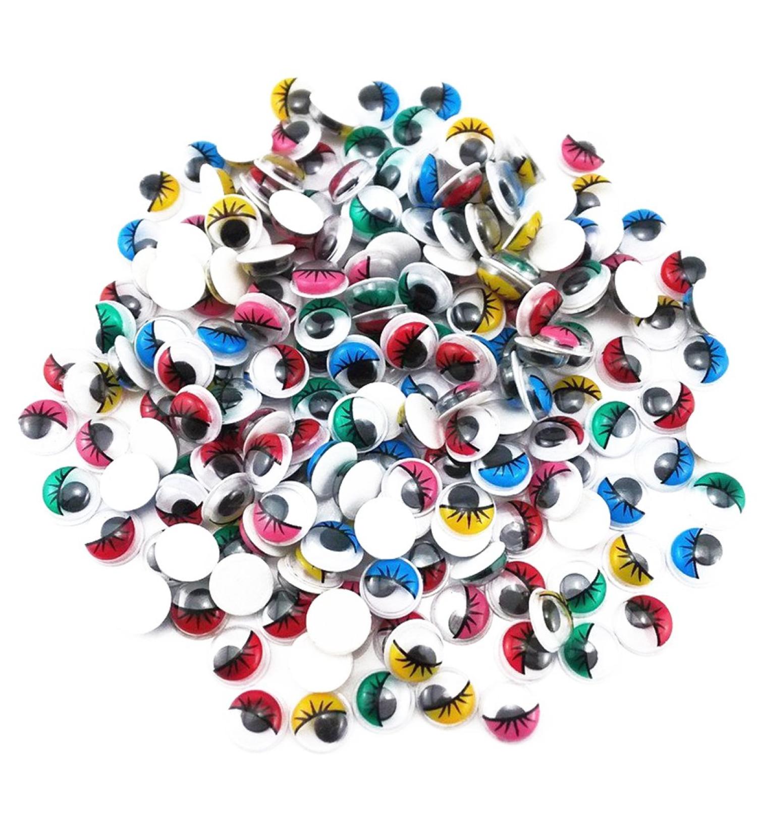 Yueton 200pcs Mini Wiggle Eyes with Eyelash - Colorful Adhesive Back Googly Eyes for Kids Crafts (10mm) - Buy Online on GoSupps.com
