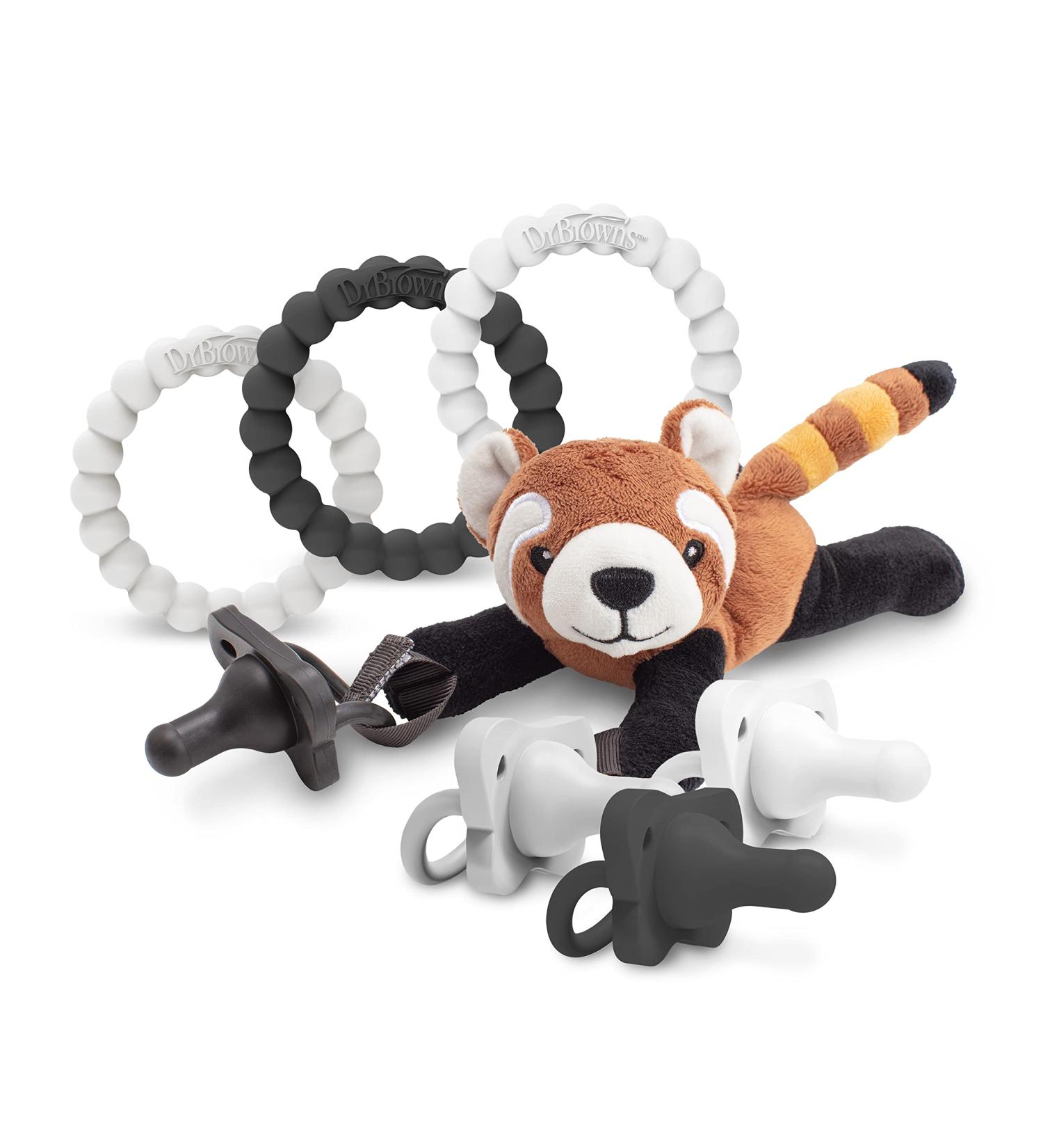 Dr. Brown's HappyPaci Silicone Pacifier & Teether Set with Red Panda Lovey Clip - Buy Online on GoSupps.com