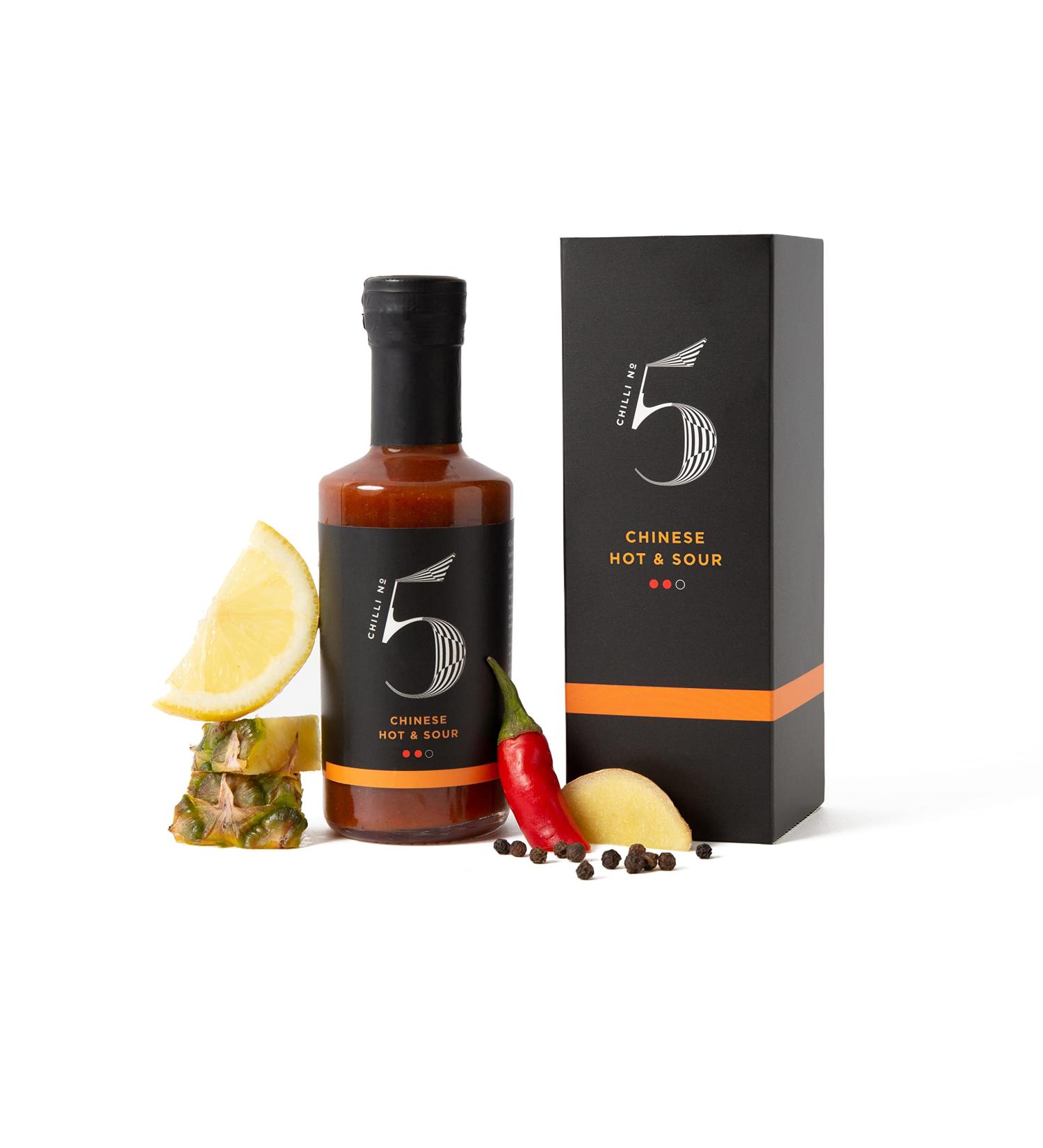 Chilli No.5 | Chinese Stir-Fry Hot and Sour Sauce Award-Winning Exclusive Five Chilli Blend Healthy Superfoods and Organic Vegan Gluten Free No Artificial Colours or Flavourings 200 ml Bottle - Buy Online on GoSupps.com