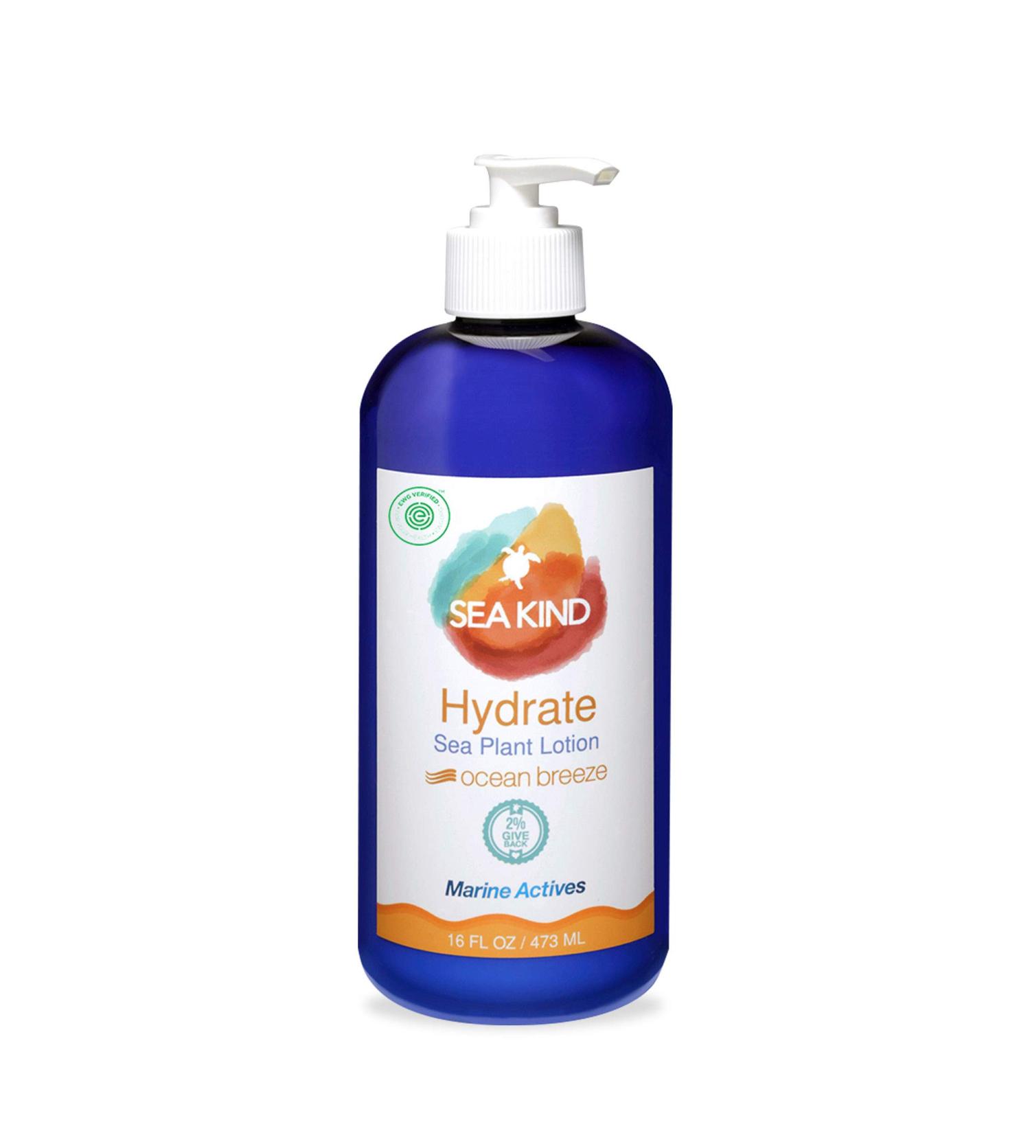 Sea Kind Ocean Breeze Hand and Body Lotion - 16 Fl Oz, Vegan Moisturizer for Dry/Sensitive Skin - Natural Hydrating Formula for Women and Men - Non Comedogenic & Paraben-Free - Buy Online on GoSupps.com