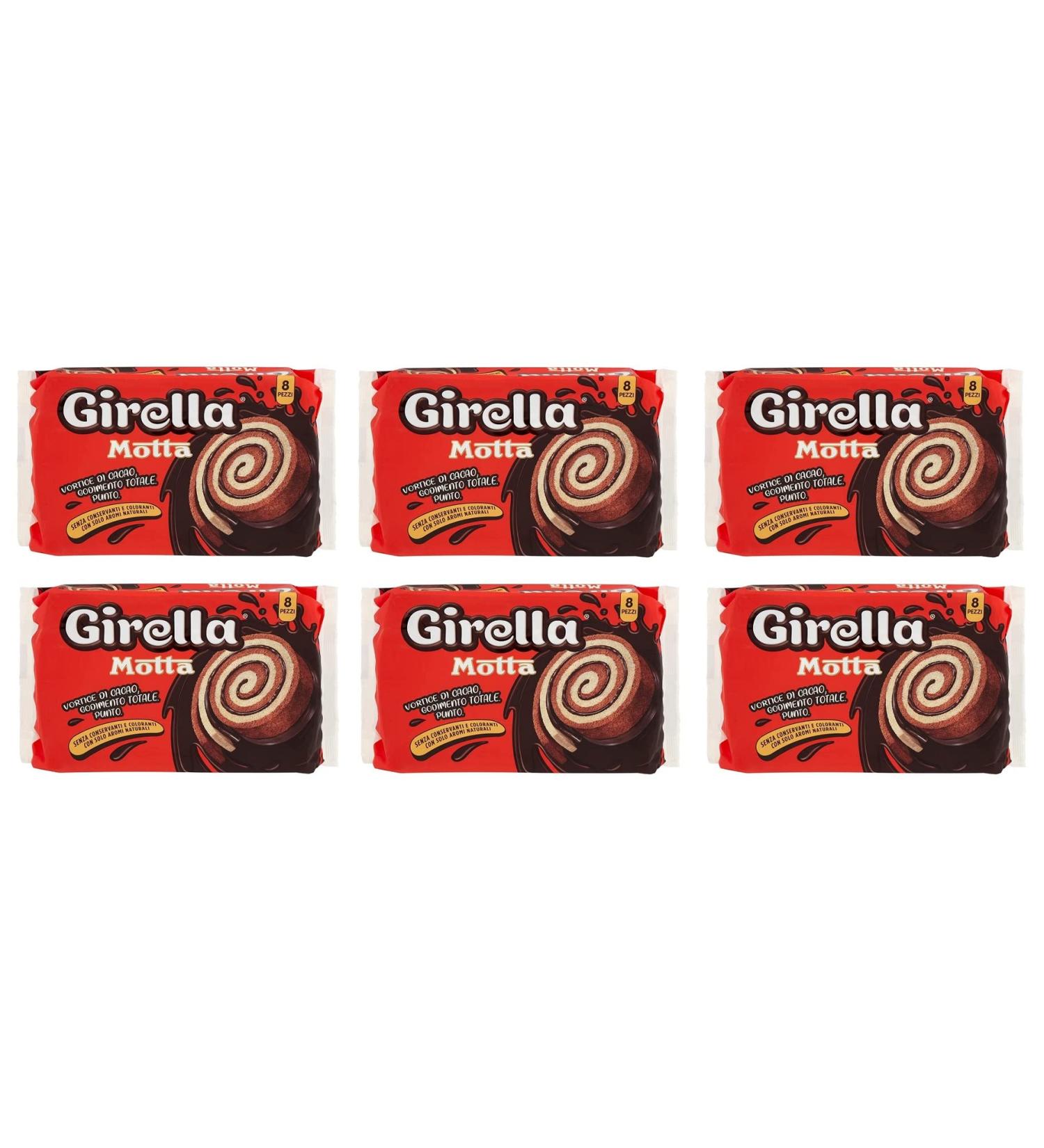  Motta Motta Girella Snack Dolce da forno con farcitura al cacao Pack of 6 sweet pastries with cocoa filling (8 x 35 g) 280 g - Buy Online on GoSupps.com