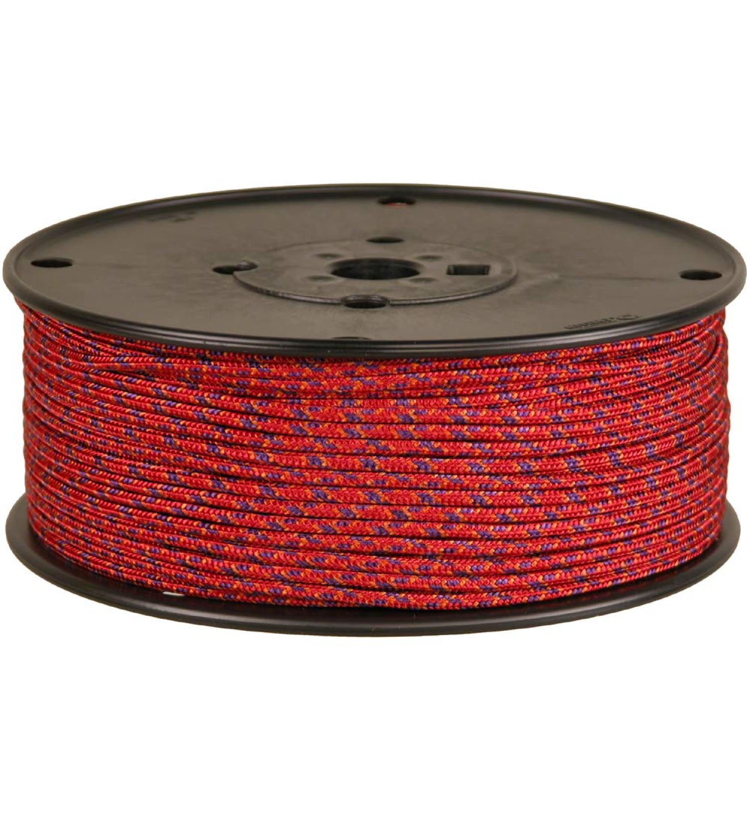 BlueWater Ropes 3mm Accessory Cord Red Mix 3 mm x 50 ft