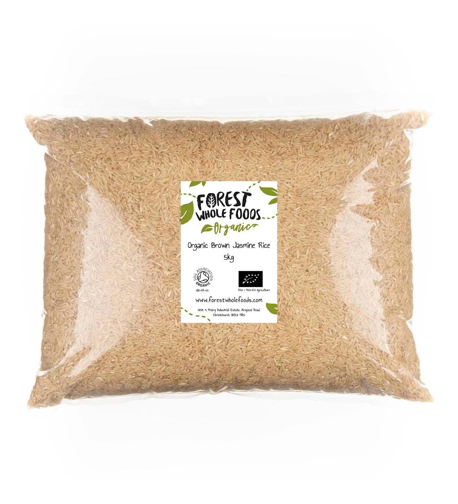 Forest Whole Foods - Organic Brown Jasmine Rice (5kg) 5 kg (Pack of 1)