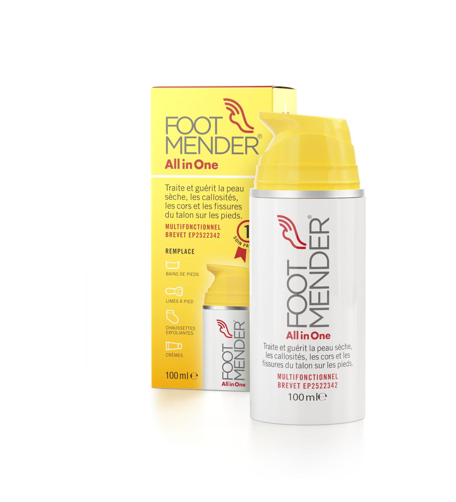 Footmender All in One | Treats and Heals Dry Feet Hard Skin (Calluses) Cracked Corns and Heels (Heel Cracks) | Significant Effect After First Treatment | 100ml - Buy Online on GoSupps.com