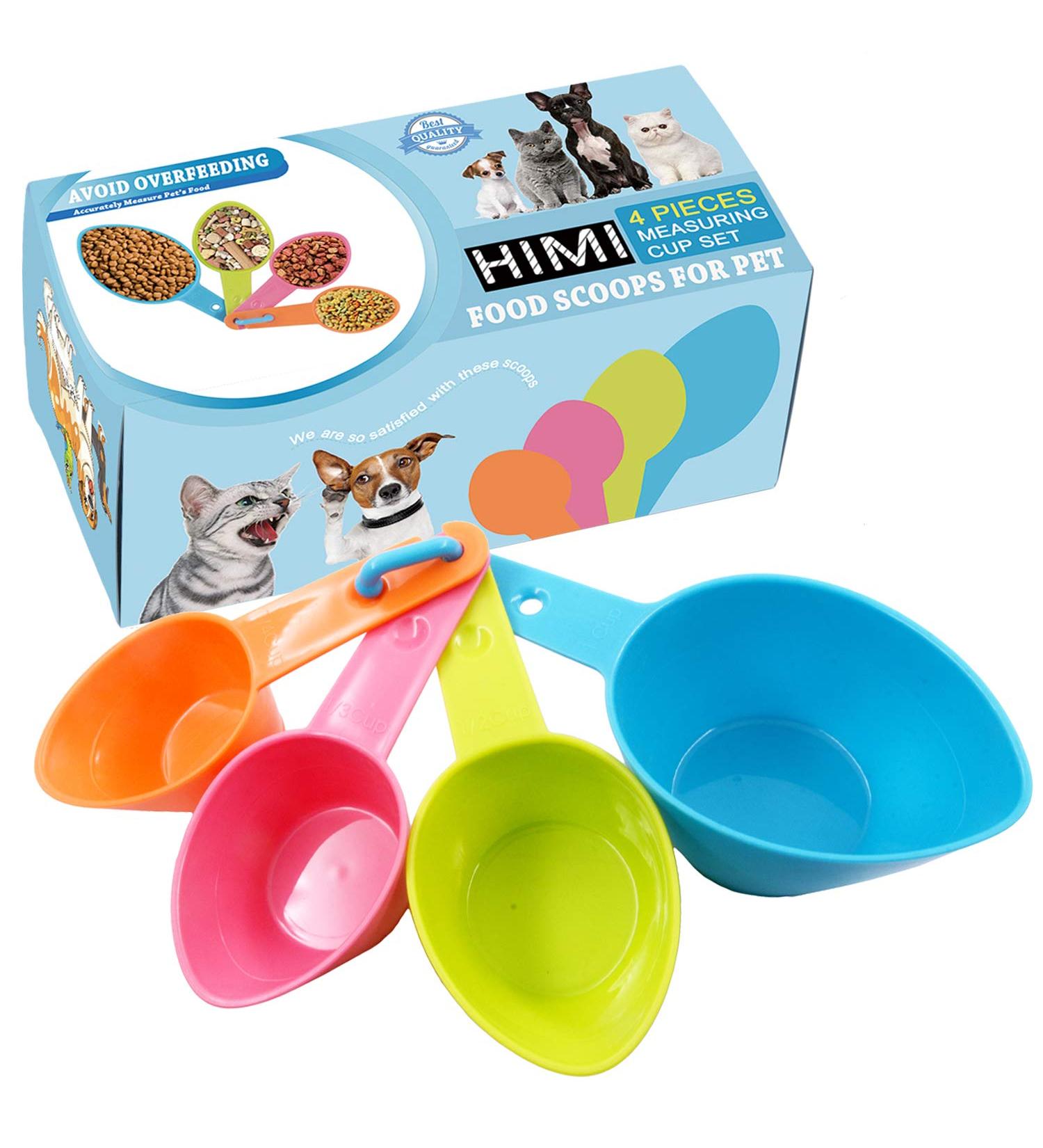 HINMAY Pet Food Scoops Set - Plastic Measuring Cups for Dog, Cat, and Bird Food - Buy Online on GoSupps.com