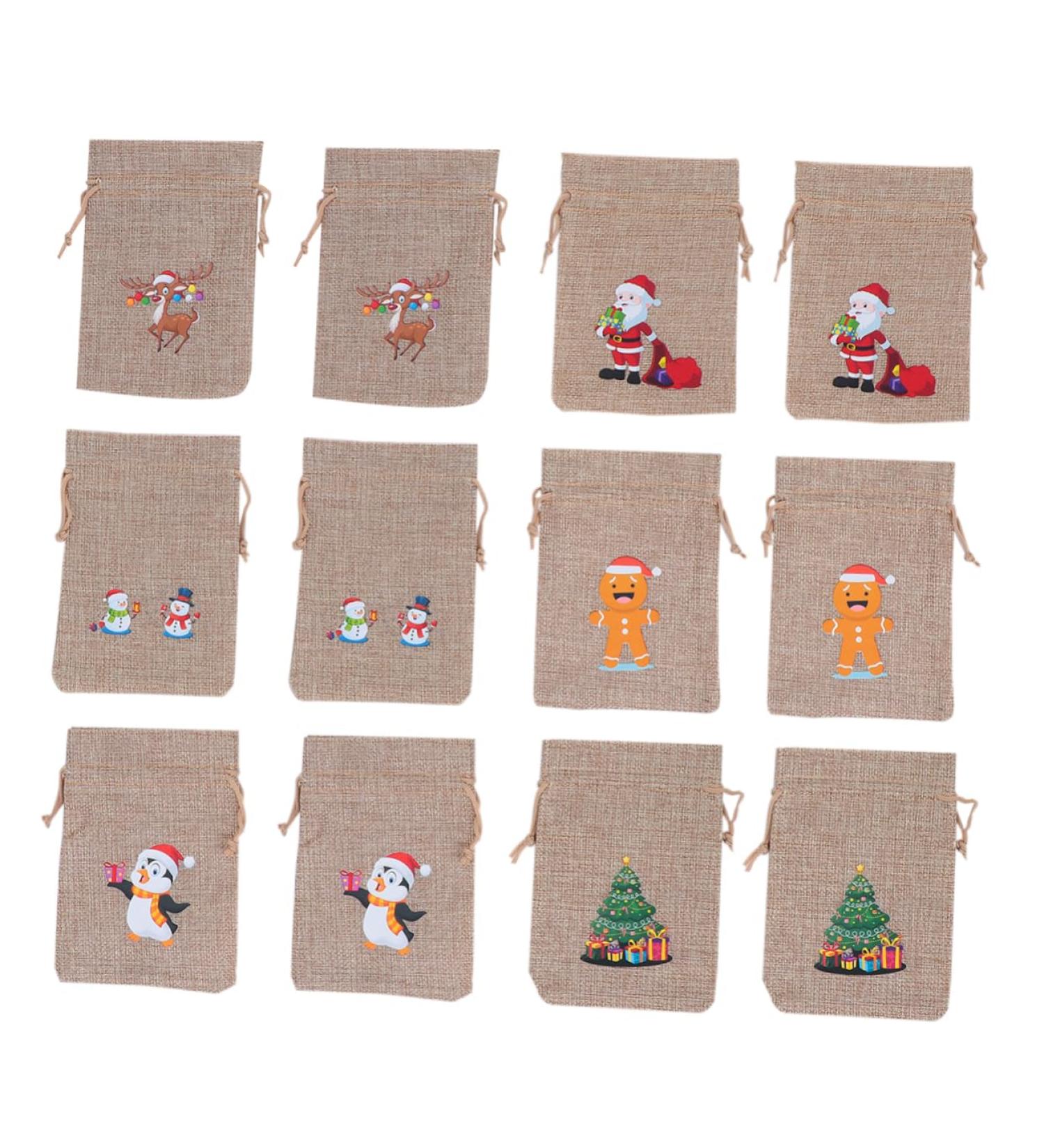 Gogogmee Holiday Bags 12pcs Christmas Drawstring Bag Christmas Cloth Bags Lovely Bags Convenient Bags Miss Portable - Buy Online on GoSupps.com