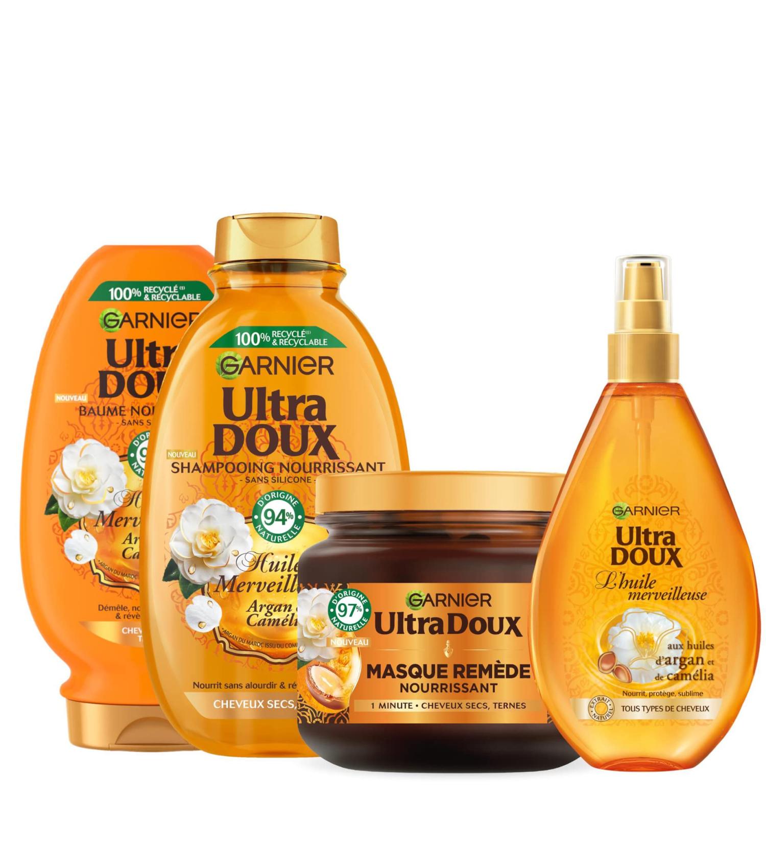 Garnier Ultra Doux Routine for Dry Hair Wonderful Oils (Oil Mask Shampoo Conditioner) - Buy Online on GoSupps.com