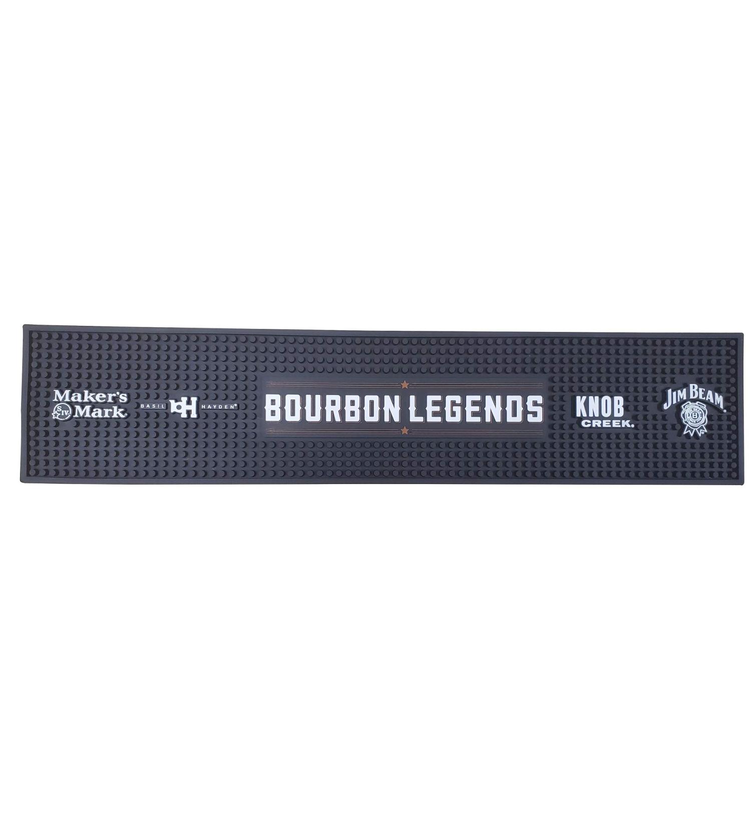 Bourbon Legends Bar Mat Spill Rail Officially Licensed Mat - 23.5" x 5.0" - Maker's Mark  Basil Hayden  Knob Creek  Jim Beam - Buy Online on GoSupps.com