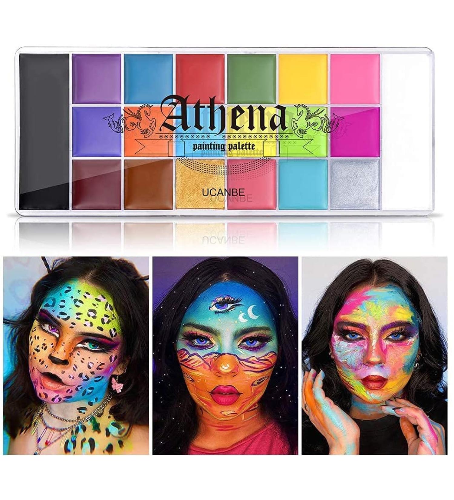 UCANBE Athena 20 Color Professional Body Face Paint Oil Palette - Non-Toxic Makeup for Halloween, FX Party & Adult Painting - Buy Online on GoSupps.com