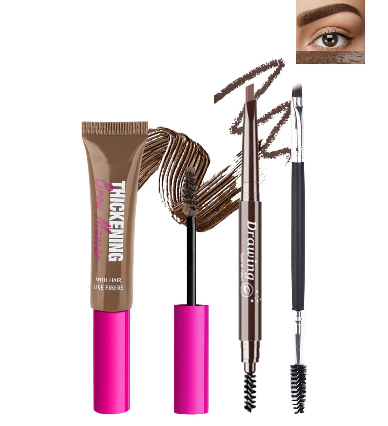 Tinted Brow Gel Kit-1 Brunette Tinted Eyebrow Mascara Gel & 1 Eyebrow Pencil Dark Brown Waterproof Thickening Long Lasting Transfer-Proof Brow Glue Fill Shaping Eyebrow with Brow Tool & Brush-Set 6 Set 6 Brunette - Buy Online on GoSupps.com