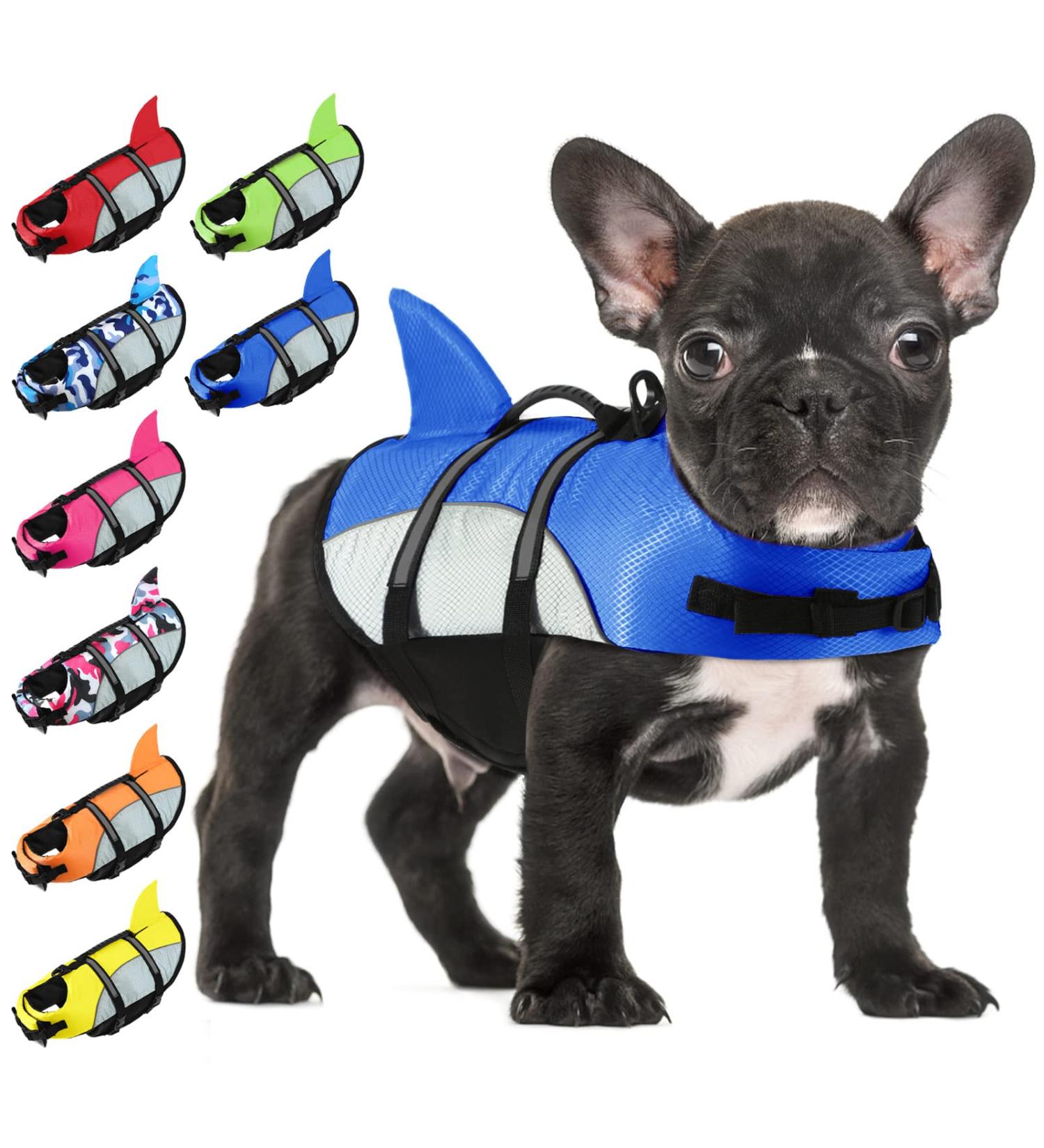 Alagirls Adjustable Dog Life Jacket - Flotation Lifesaver with Reflective Stripes - Shark Design for Safe Water Adventures - Buy Online on GoSupps.com