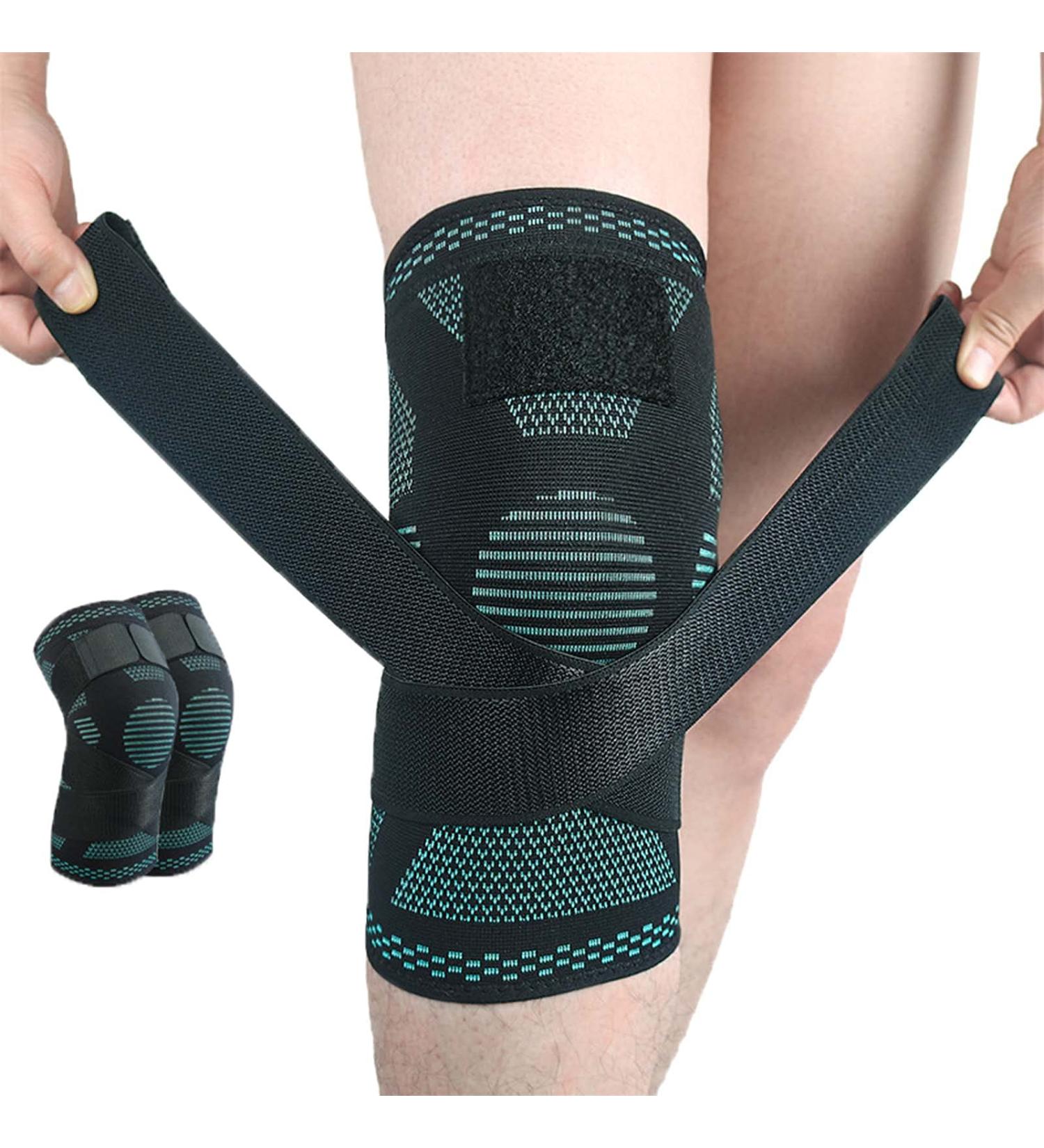Knee Brace Compression Sleeve with Strap for Arthritis Pain Relief - Support for Running Basketball & Jogging - Medium for Men & Women - Buy Online on GoSupps.com