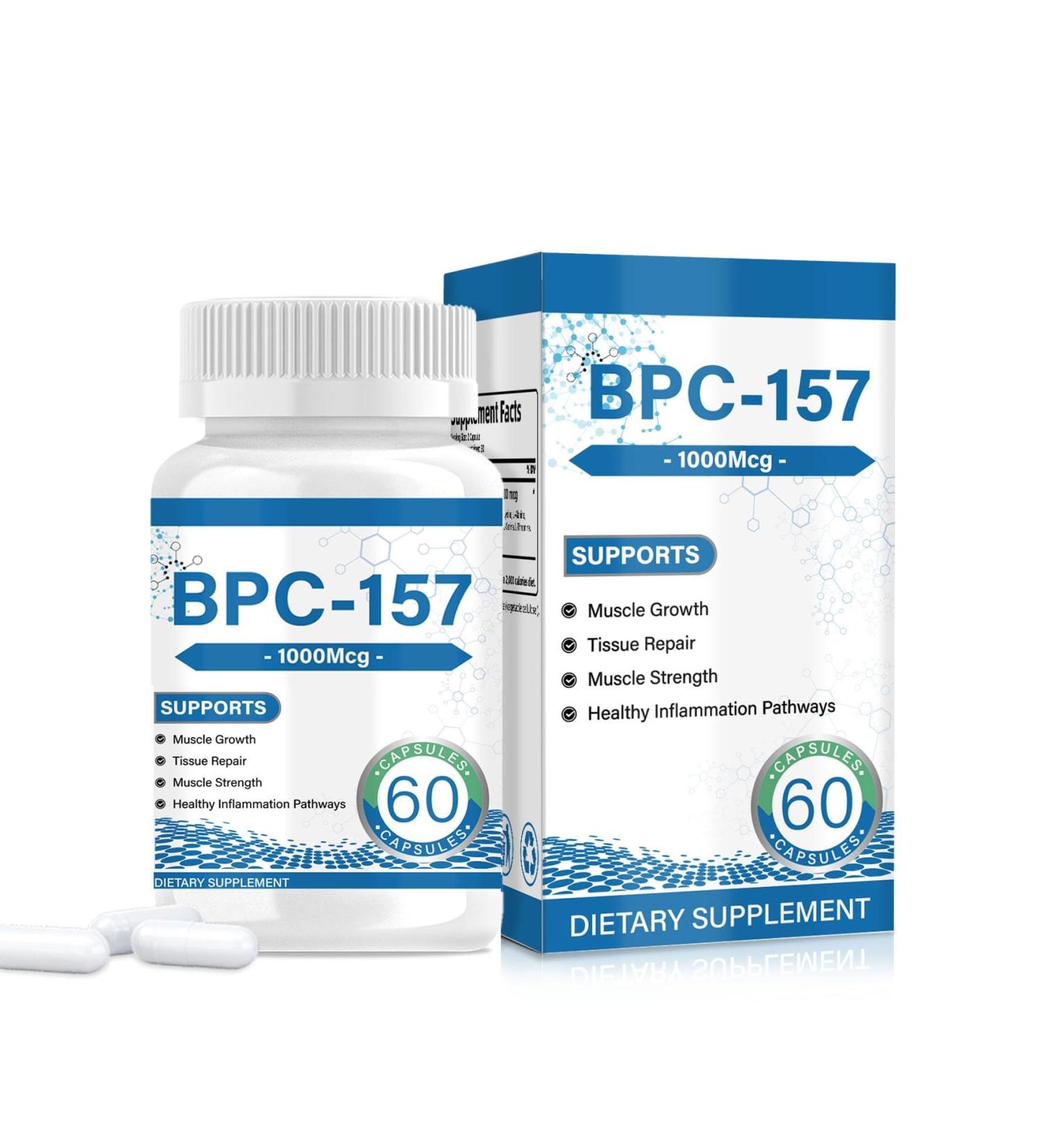 BPC 157 Peptide Capsules - 1000mcg 60 Capsules BPC-157 Protective Compound for Muscle Workout Recovery Non-GMO Dairy Free Gluten Free - Buy Online on GoSupps.com