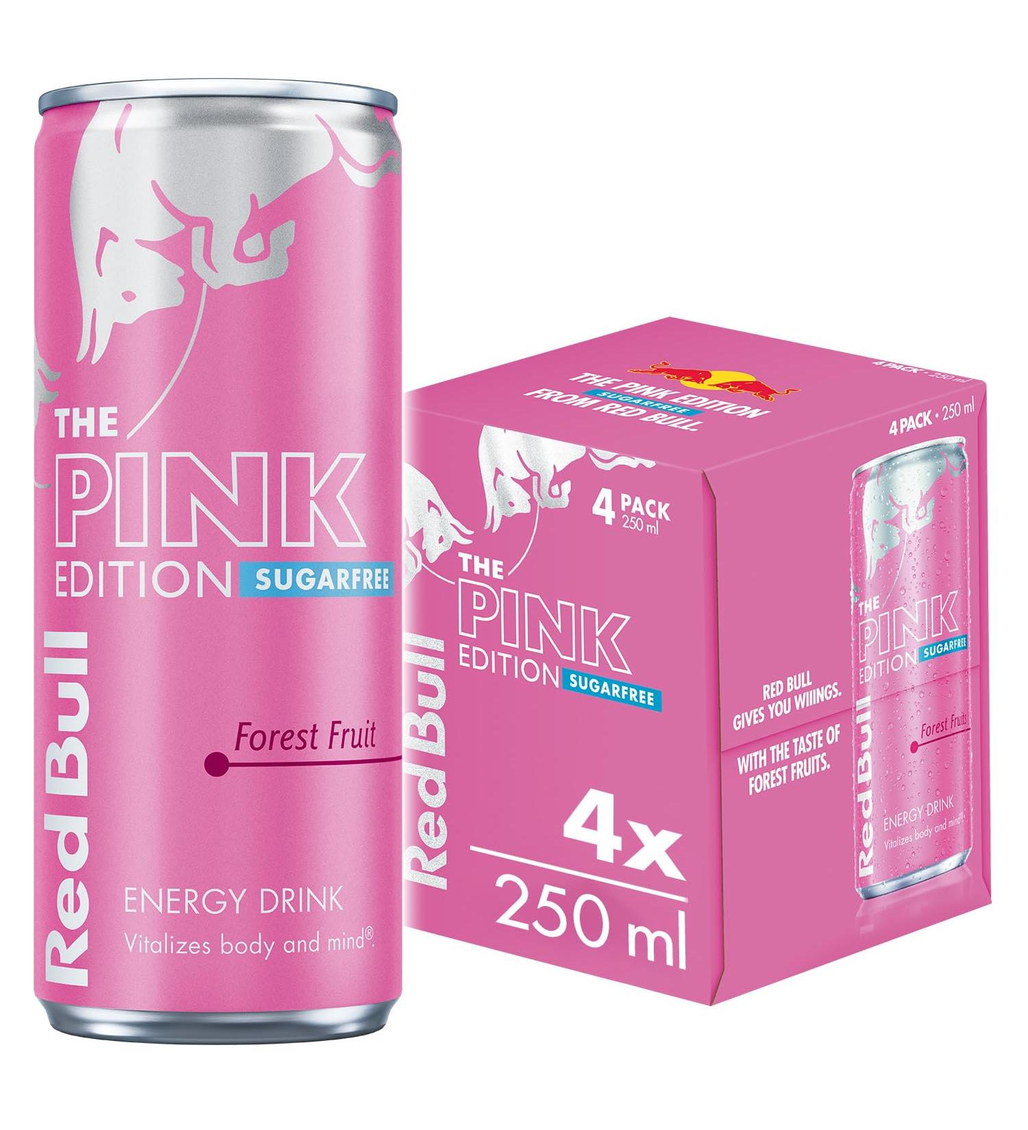  Red Bull Red Bull Sugar-Free Energy Drink Pink Edition Forest Fruits 250ml x4 - Buy Online on GoSupps.com