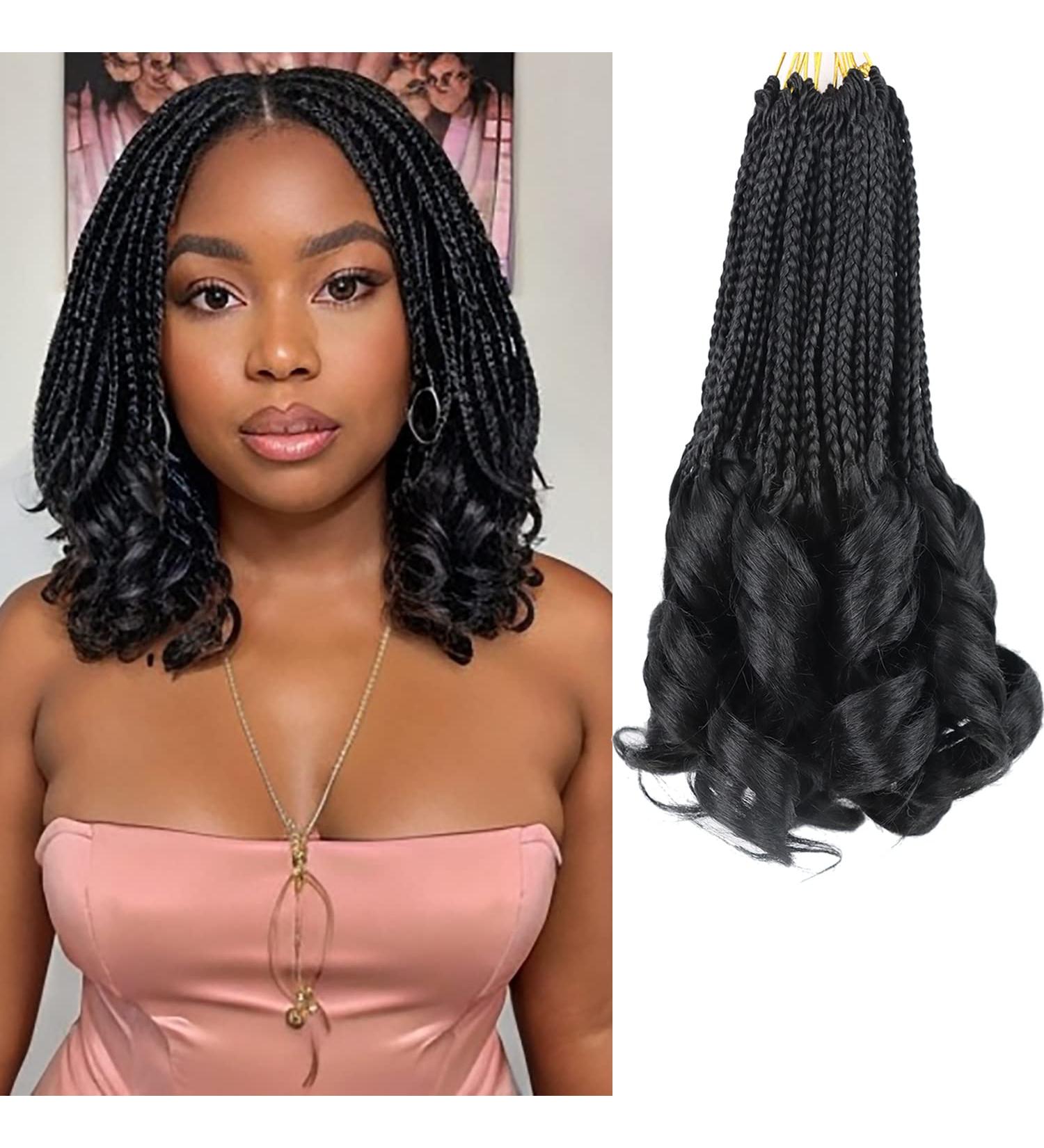 10 Inch French Curly Crochet Hair for Black Women - Goddess Box Braids with Curly Ends | Pre-Looped Kids Crochet Hair - Short Knotless French Curls - Buy Online on GoSupps.com
