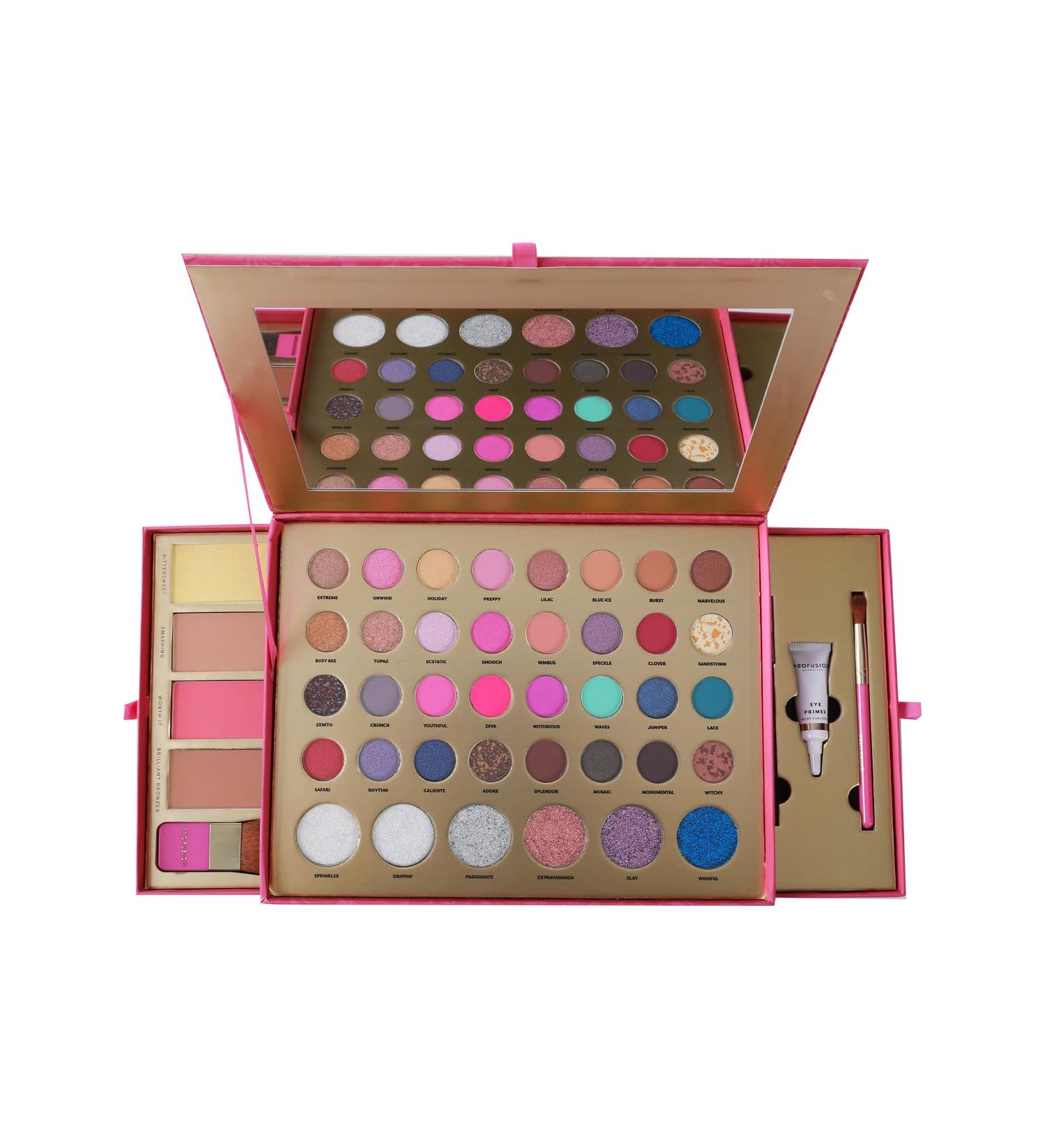 Profusion Cosmetics Sweet Holiday Glam Set - 46 Piece Eye & Face Essentials for Festive Sparkle | Highlighter Blush Contour & More - Buy Online on GoSupps.com