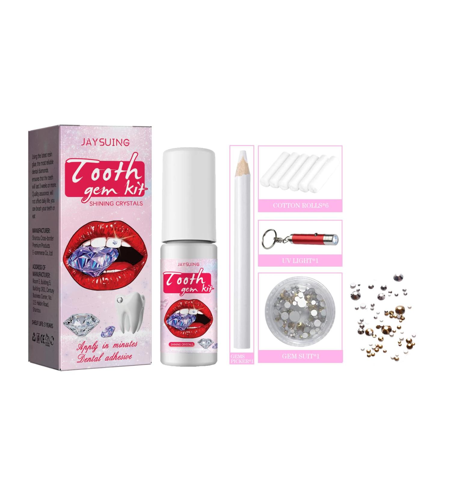 DIY Tooth Jewelry Set with Glue | Tooth Gem Kit & Dental Stone Decoration for Nails & Teeth - Buy Online on GoSupps.com