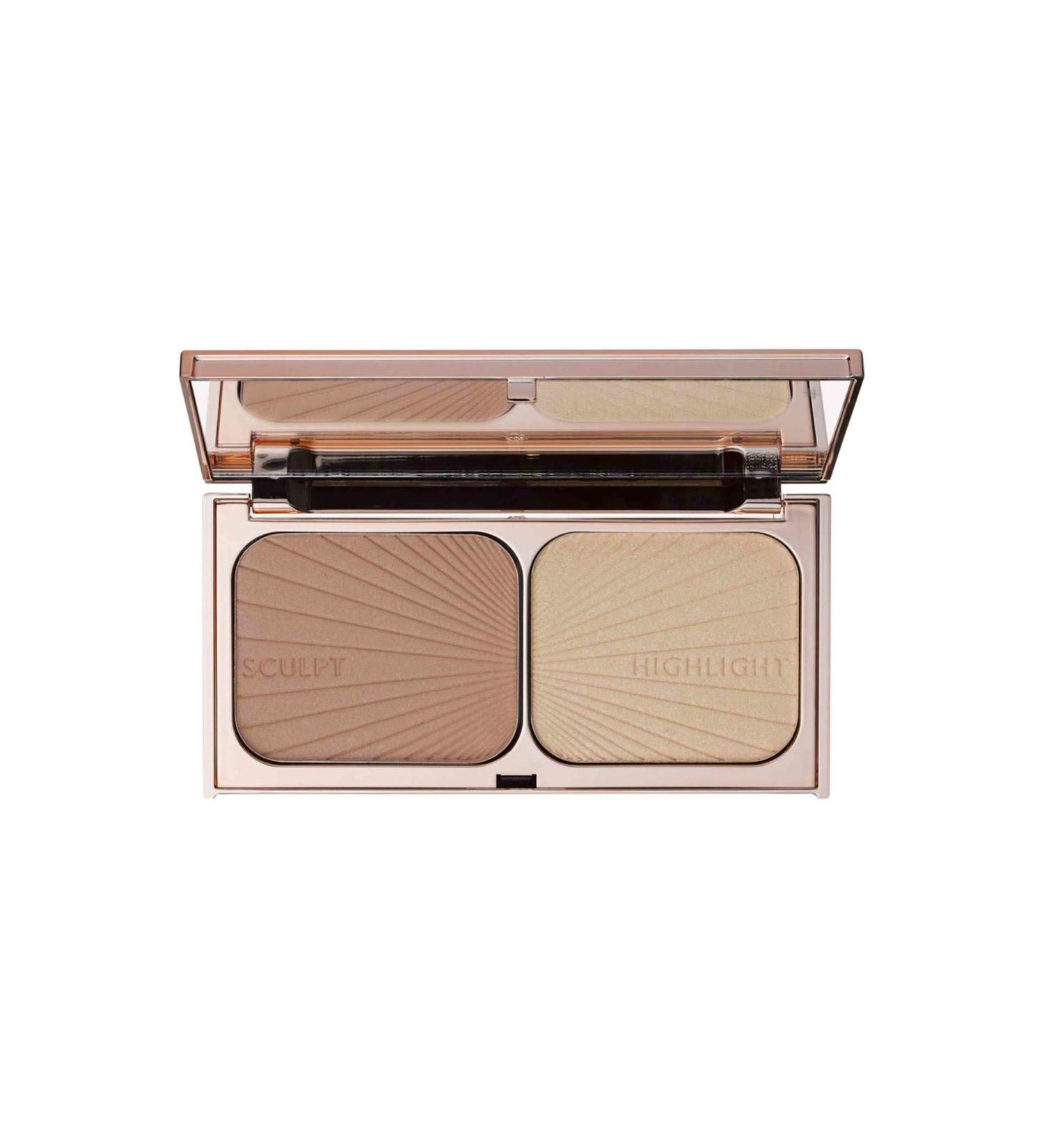 Charlotte Tilbury 'Filmstar Bronze & Glow' Face Sculpt & Highlight the Blend of Pearl and Golden Pigments by Illuminations