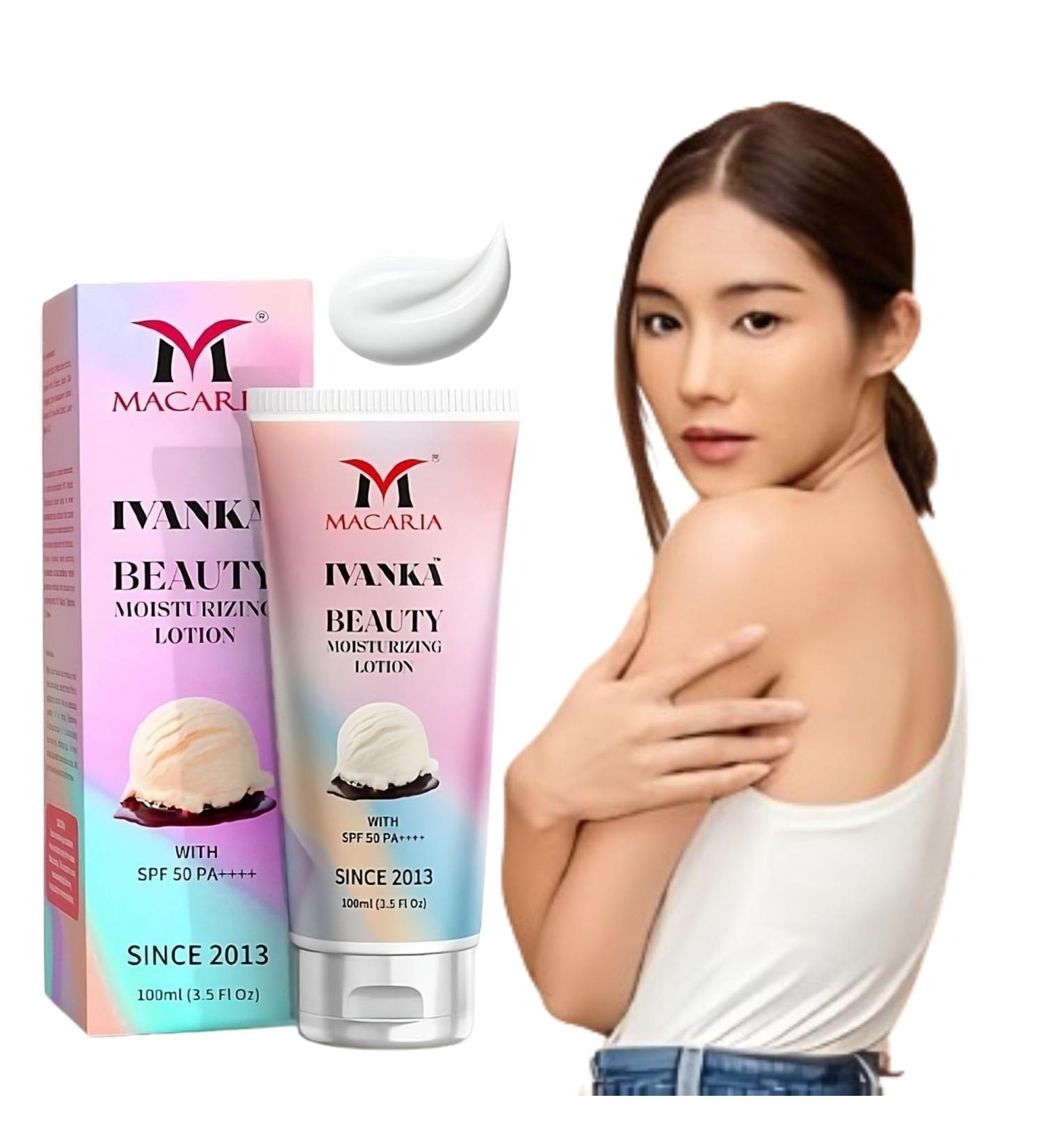 MACARIA Ivanka Beauty Face Sunscreen + Hydrating Body lotion with Broad Spectrum SPF 50 & Vitamin E Antioxidants to Help Skin Brightening Lightening Glow Oil-Free Vanilla Fragrance - Buy Online on GoSupps.com