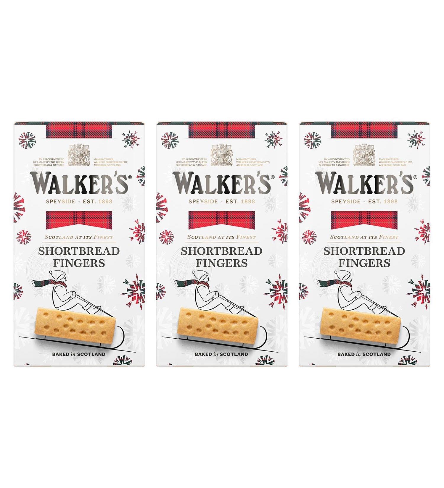 Walkers Shortbread Festive Shortbread Fingers 160g - Pack of 3