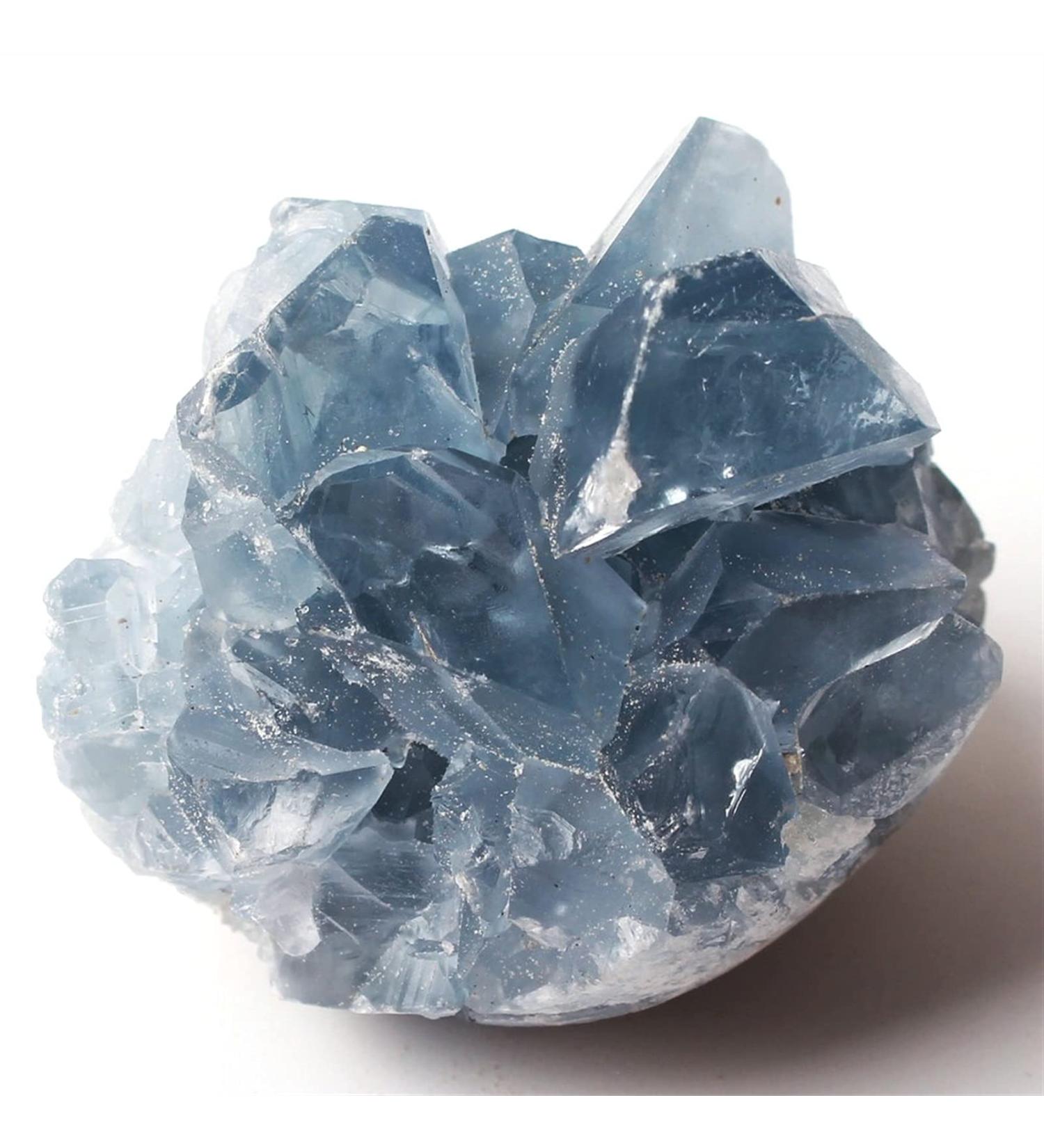 Natural Crystal Rough 1Pc Natural Blue Celestite Crystal Druzy Cluster Sky Blue Geode Specimen from Madagascar (Color : Cluster 200-300g) - Buy Online on GoSupps.com