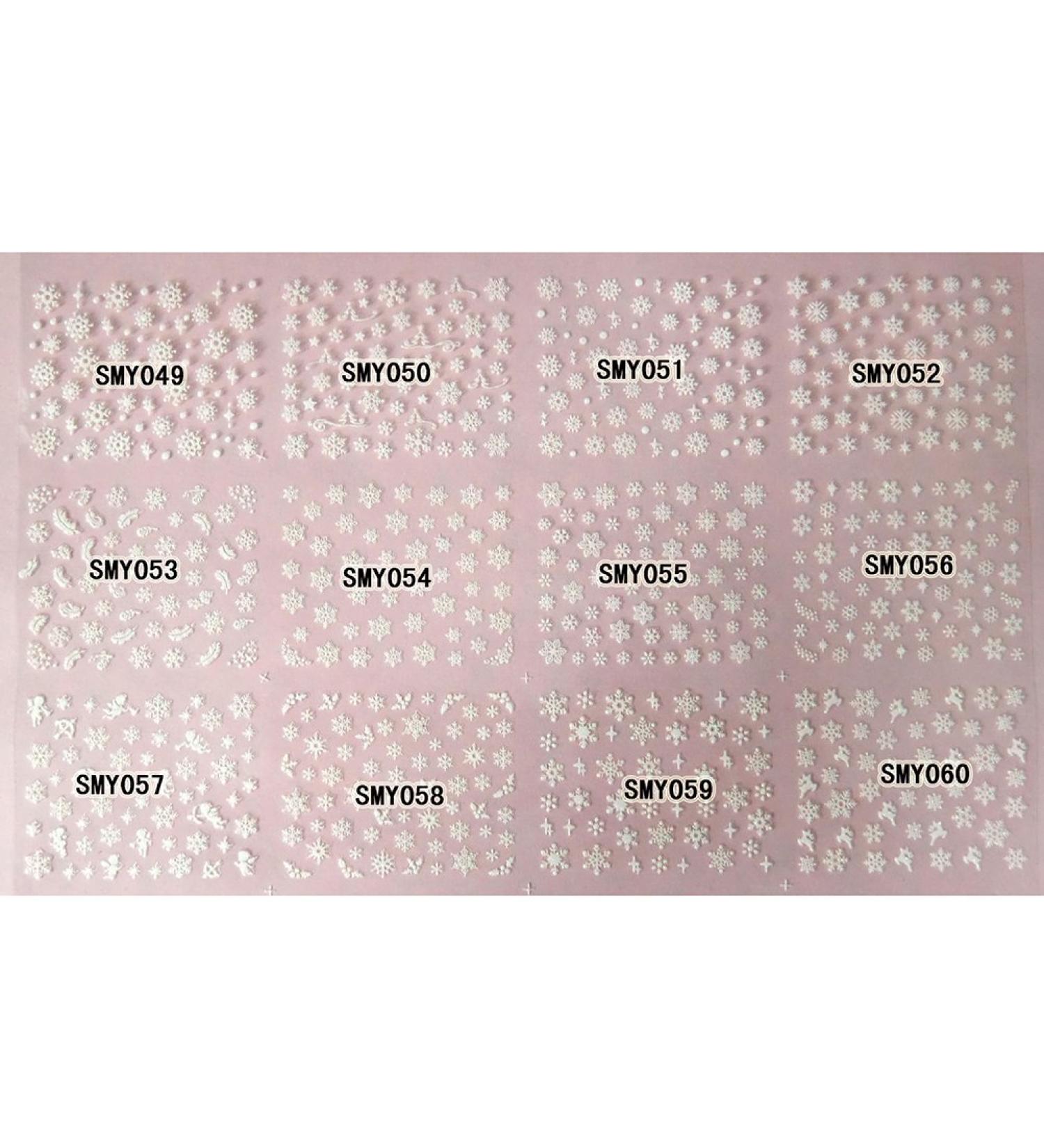 Frcolor 12 Sheets 3D Nail Stickers Christmas Snowflake Nail Art Stickers Nail Art Slices Glitters DIY Decorations - Buy Online on GoSupps.com