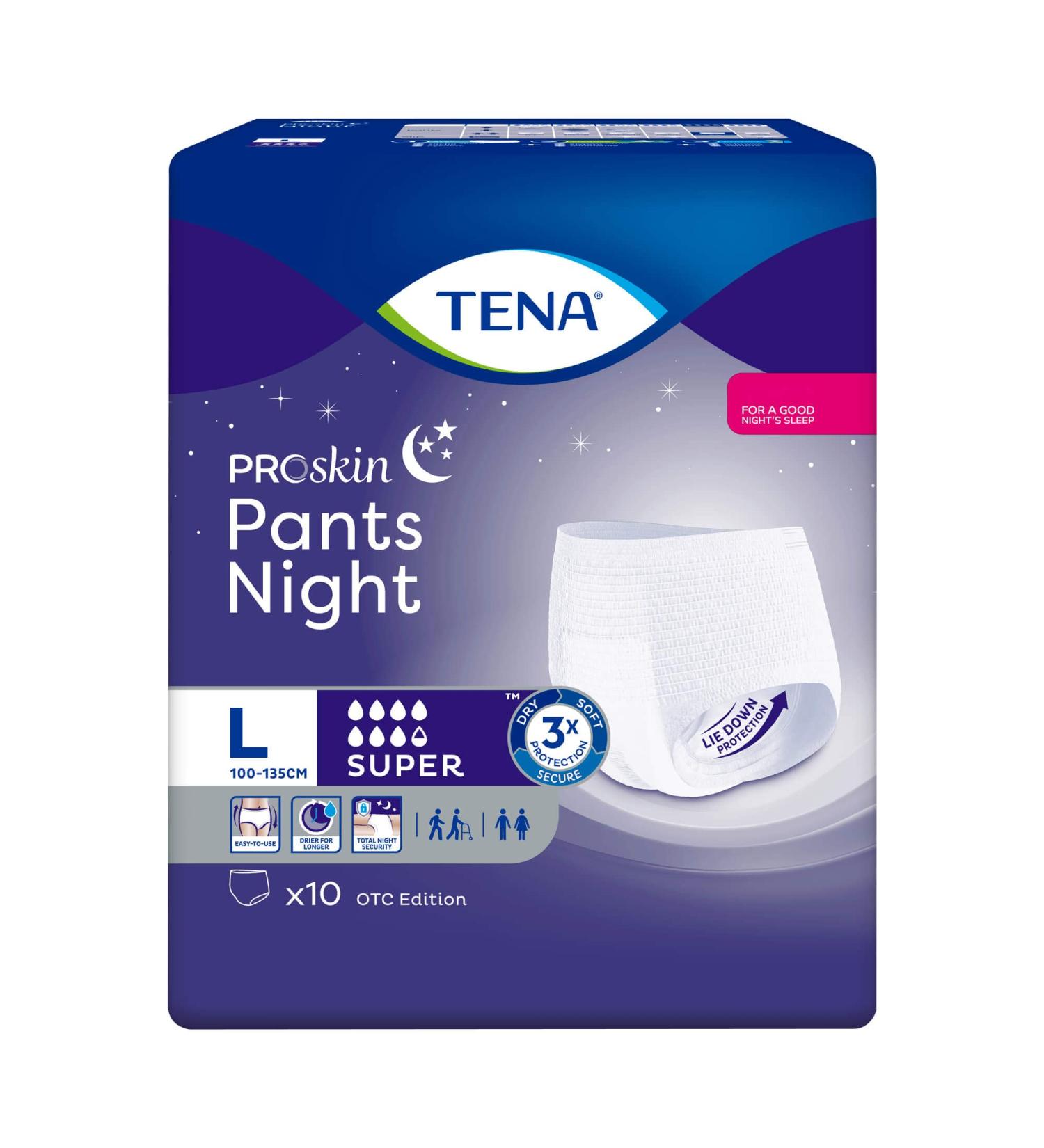 Tena Pants Night Super L Disposable Pants 10 Pcs L (10 Pack)