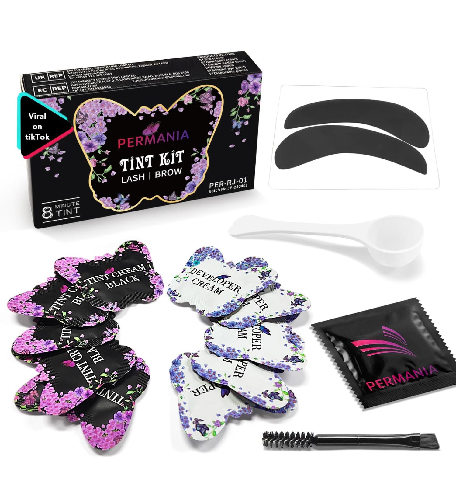 PERMANIA Lash Tint Kit - Professional Black Eyelash Dye for Newbies & Pros | Lasts 4 Weeks Includes Silicone Eye Patches - International Shipping Available - Buy Online on GoSupps.com