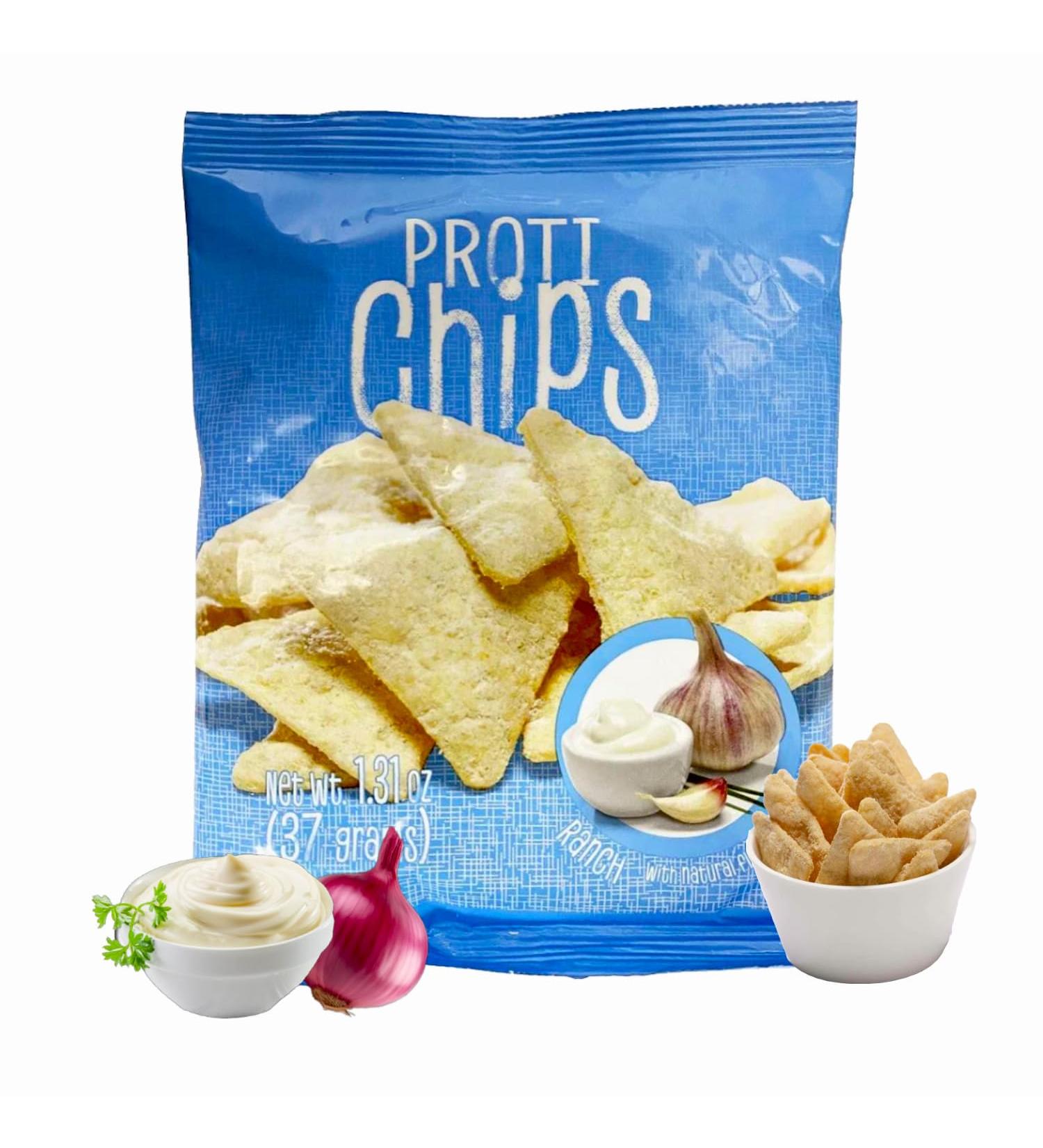 ProtiWise Ranch Protein Chips | High Protein 15g High Fiber | Gluten-Free Low Calorie Low Carb Snack | Guilt-Free Healthy Snacks | 7/Bags - Buy Online on GoSupps.com