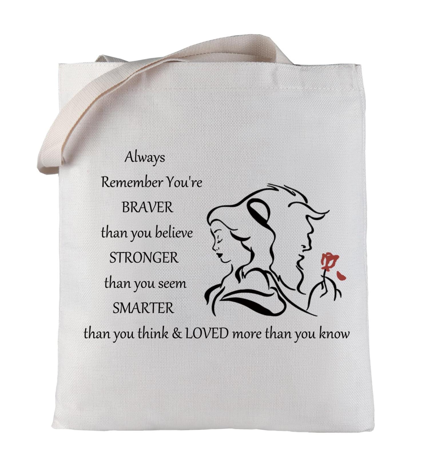 LEVLO Beauty Story Zippered Cosmetic Bag - Inspirational 'You Are Braver Stronger Smarter' Tote for Beauty Enthusiasts - International Shipping Available - Buy Online on GoSupps.com